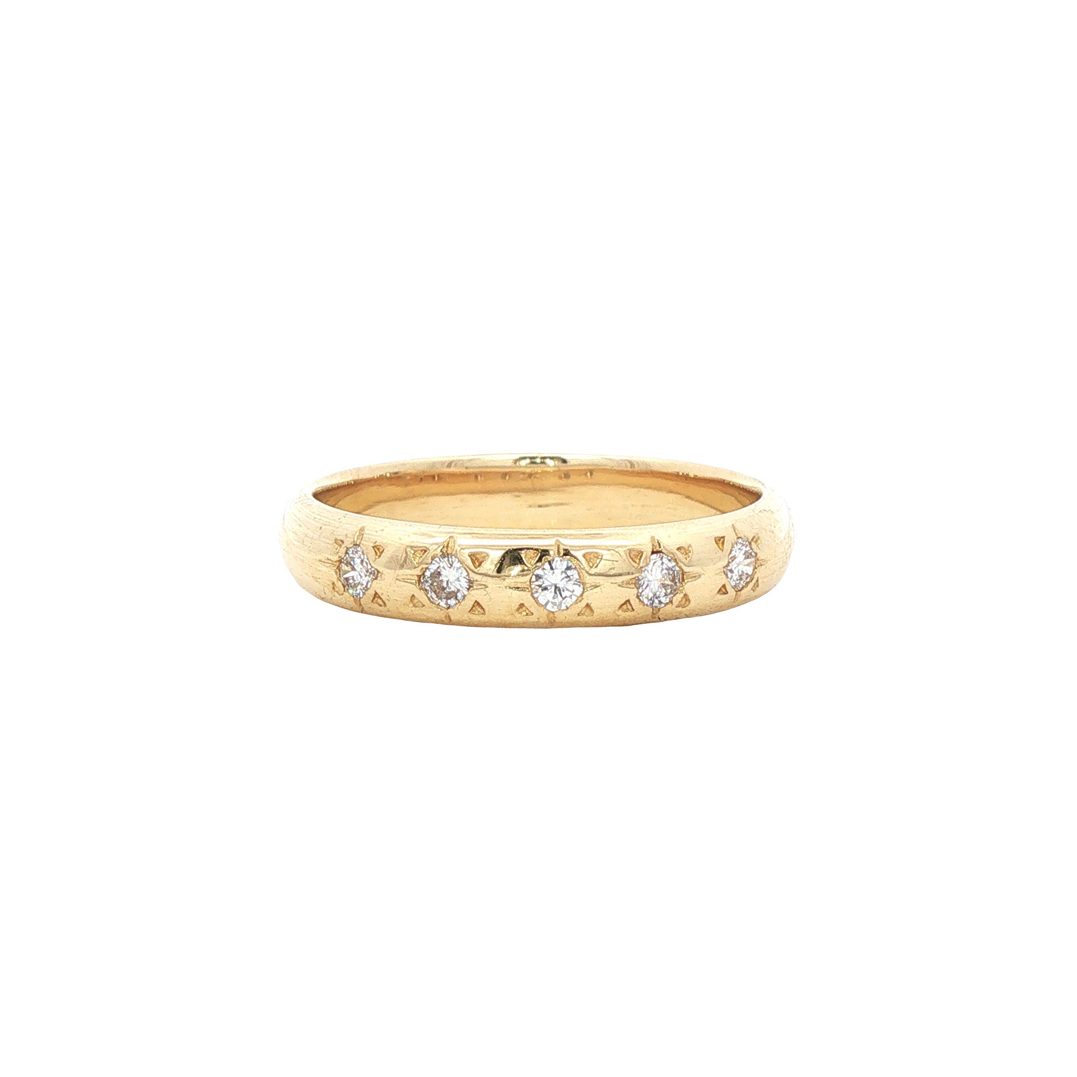 Gouden vintage ring met diamant 14 kt