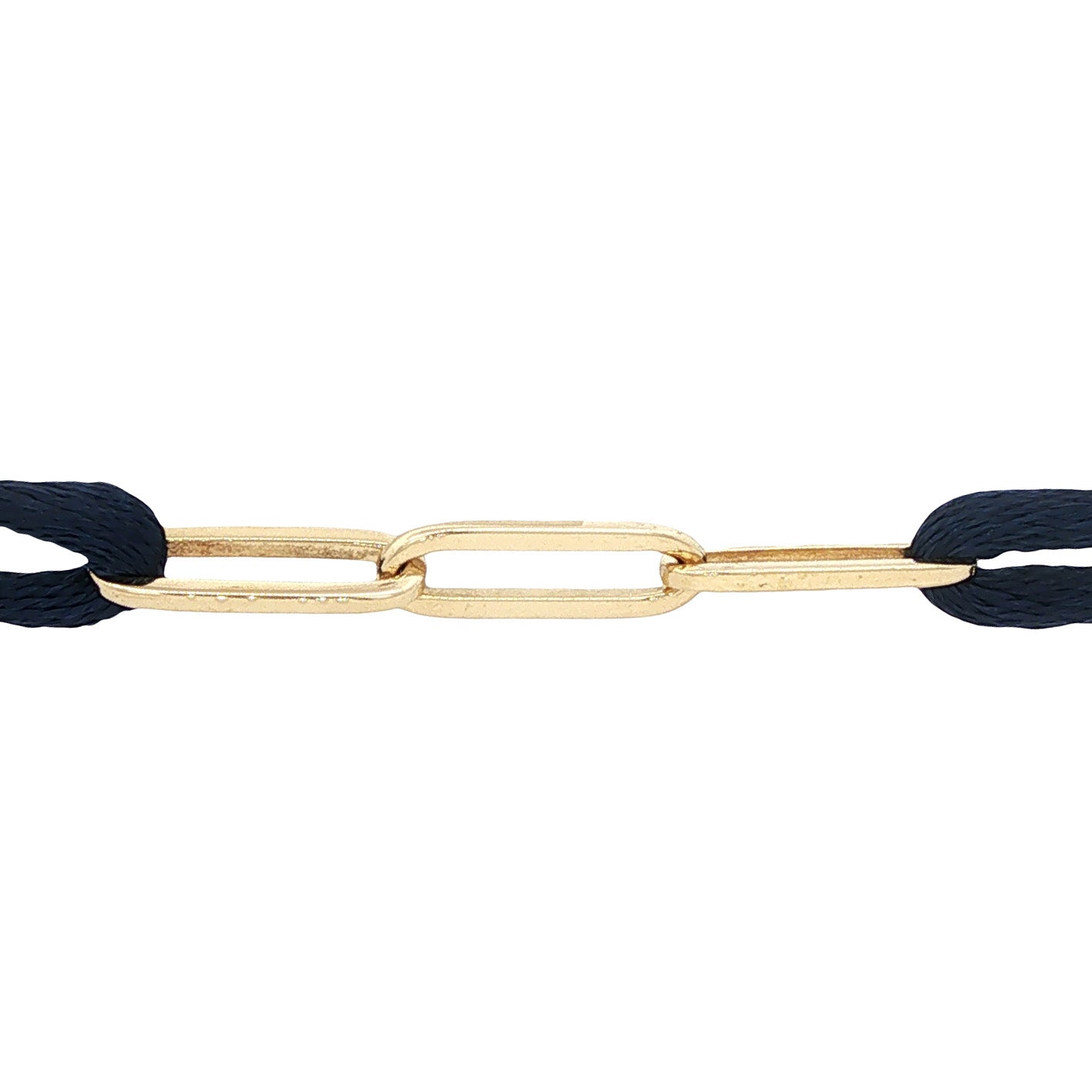 Vintage satijnen armband met closed forever schakel 14 kt