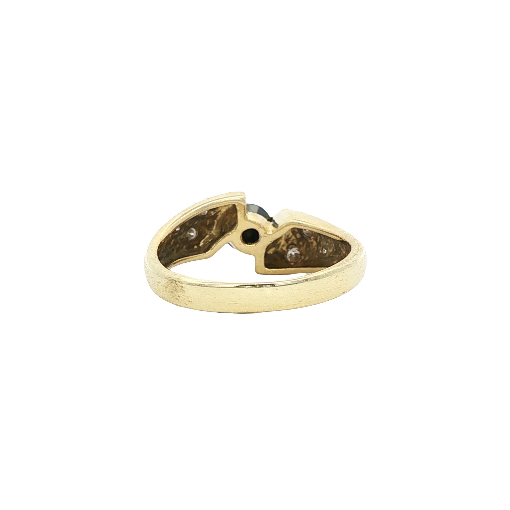 Gouden vintage ring met diamant 14 kt