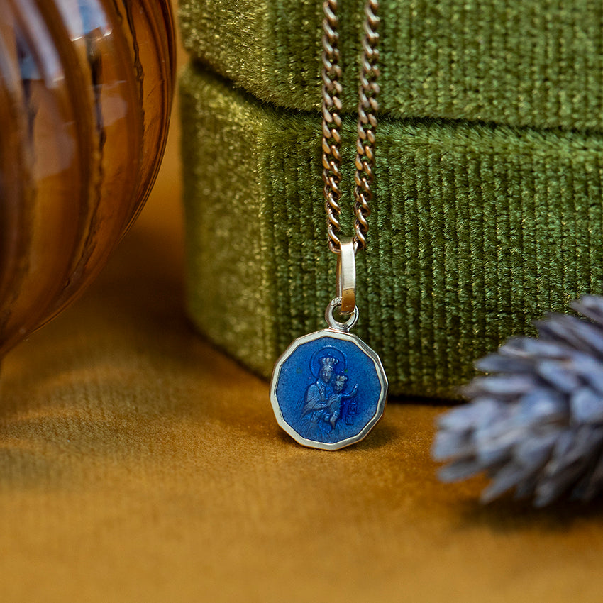 Gouden hanger met emaille 14 kt