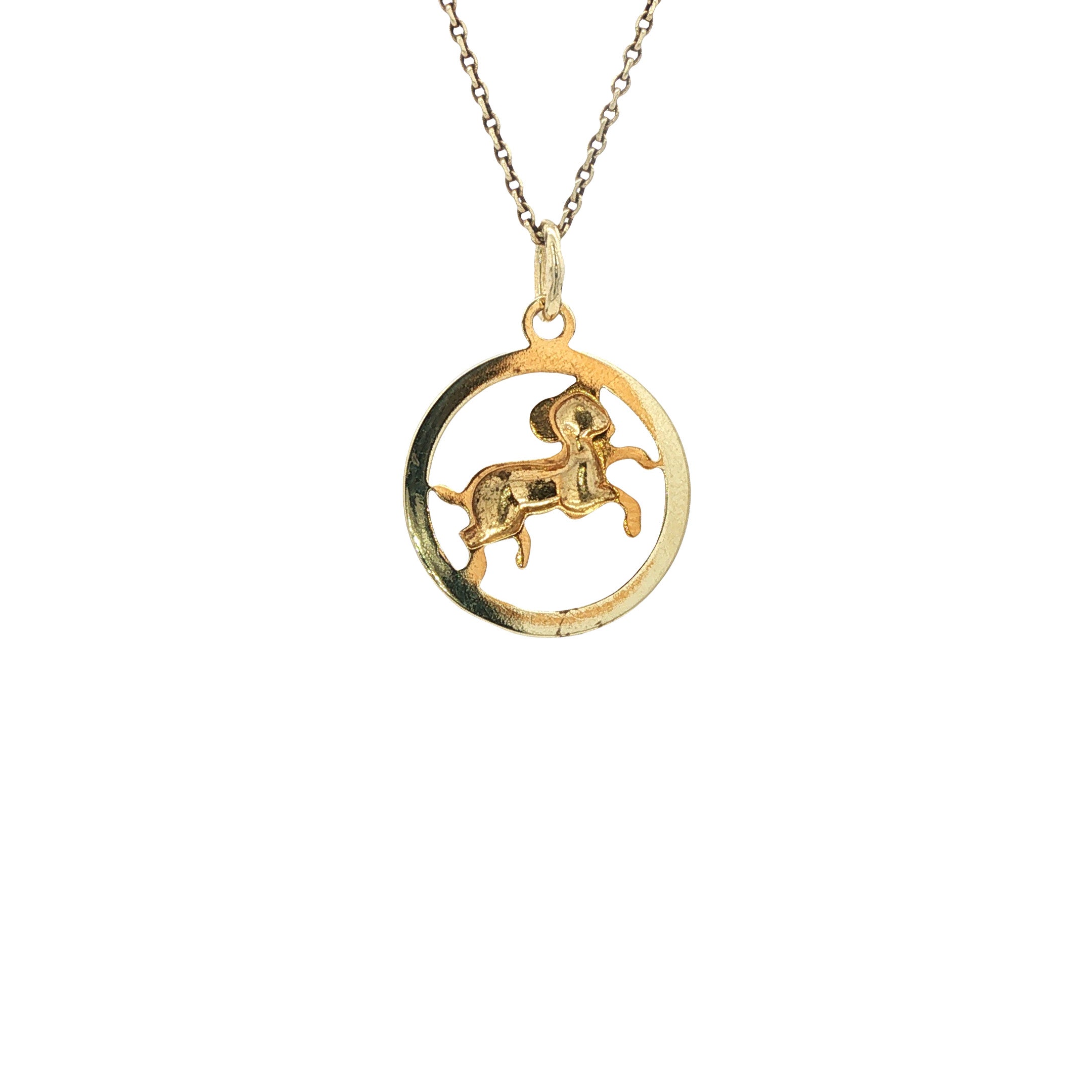 Vintage 14 kt gold Aries zodiac pendant