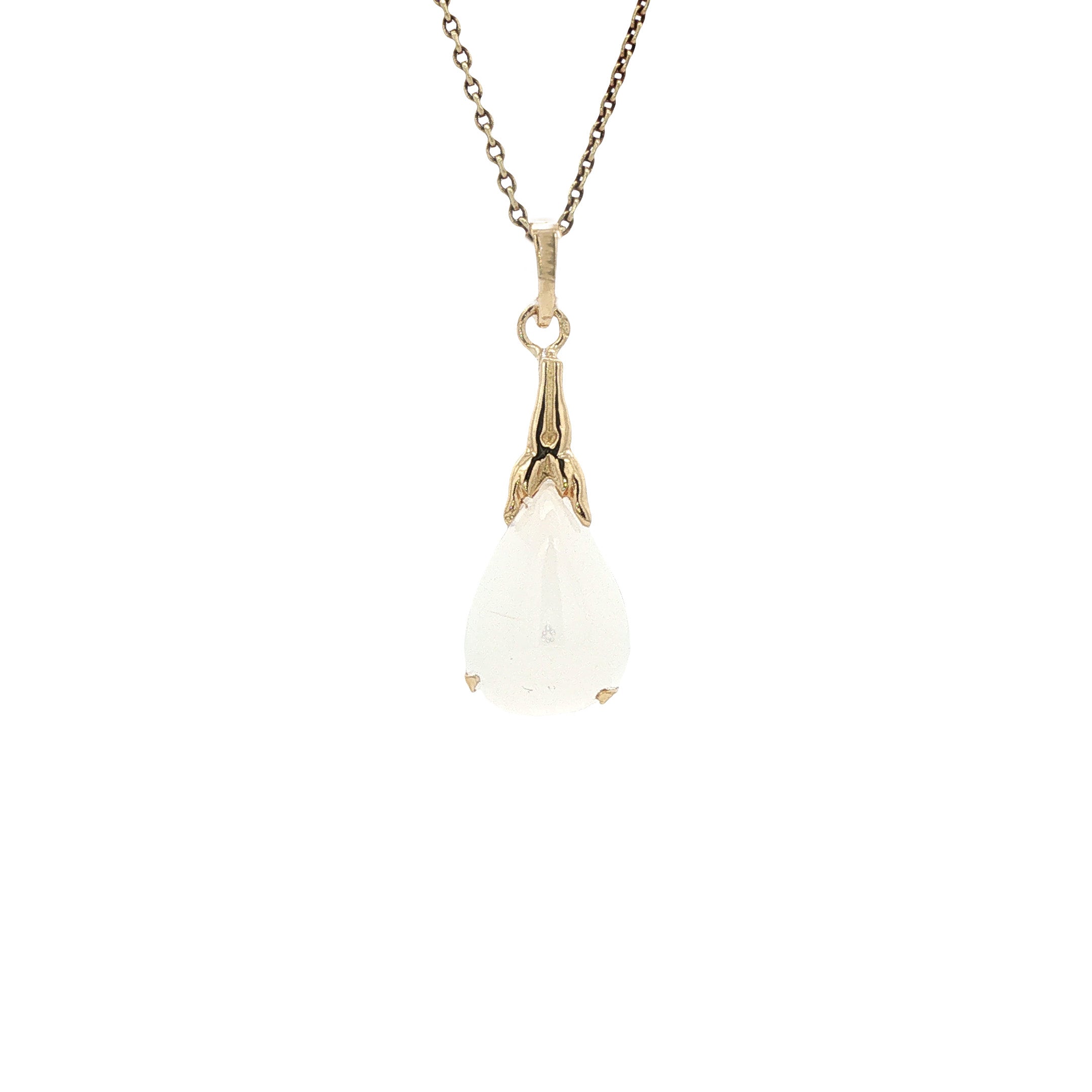 Gouden vintage hanger met maansteen 14 kt