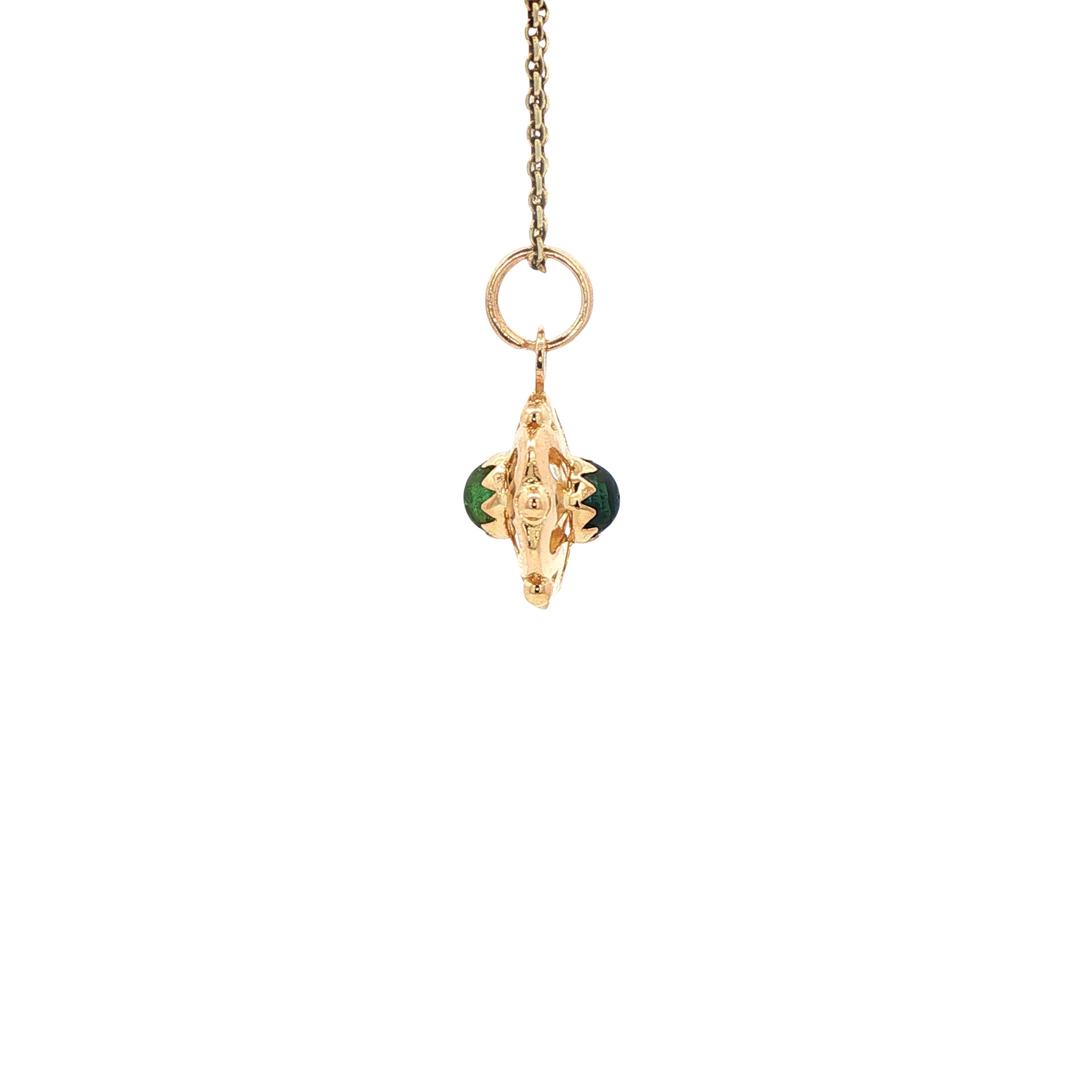 Vintage gold pendant with tourmaline, 18 kt