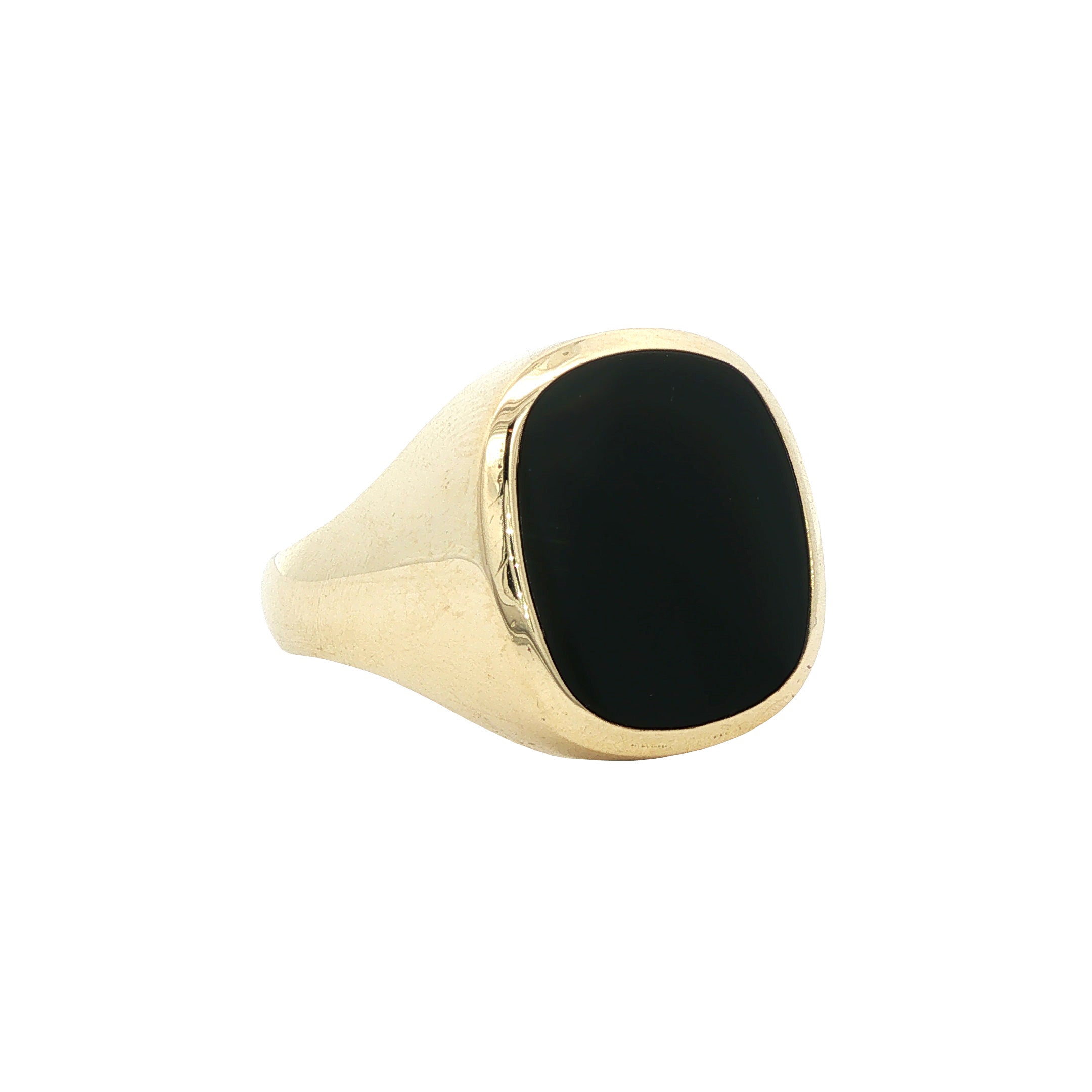 Gouden vintage zegelring met onyx 14 kt