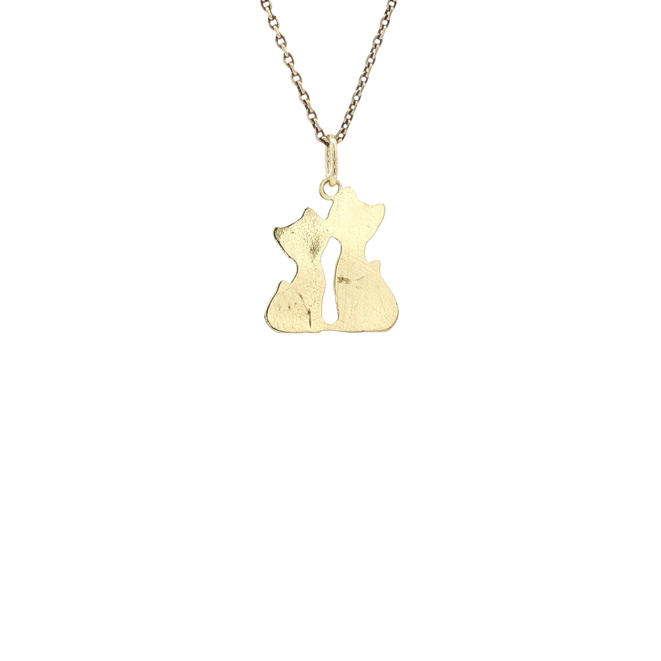 Vintage gold cat pendant 14 kt