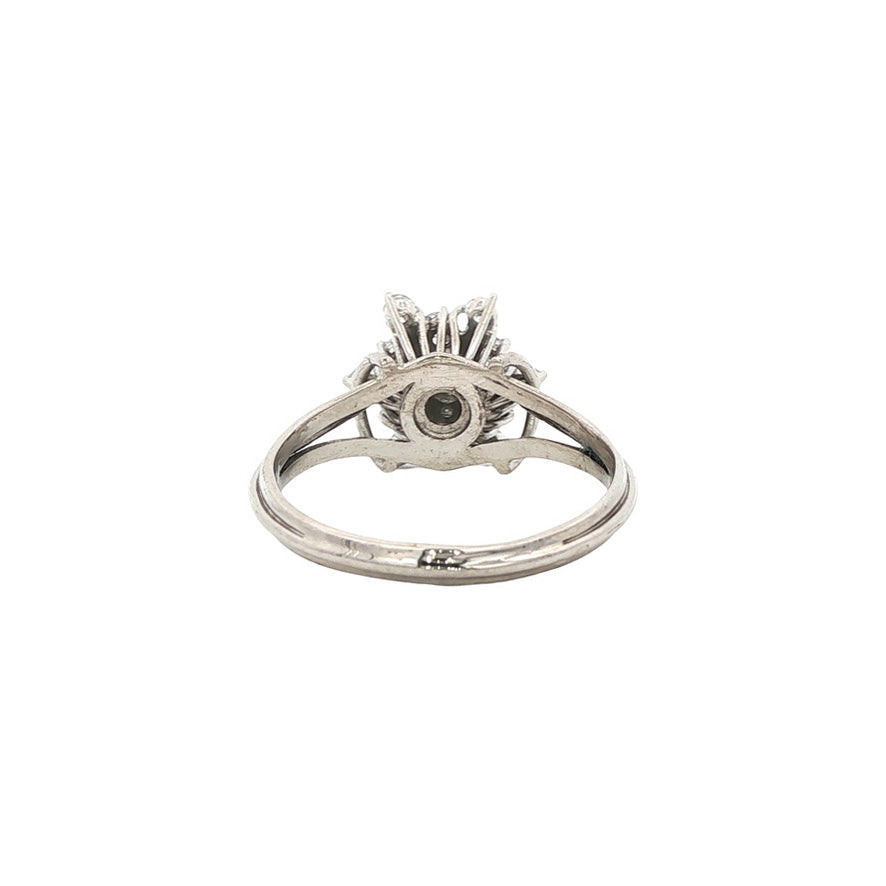 Vintage 14 kt white gold ring with diamond
