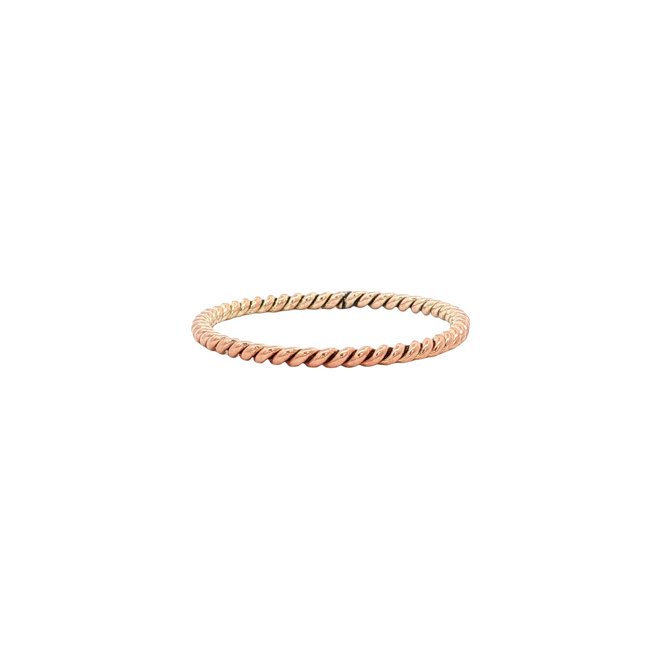 9 kt rose-gold twisted ring