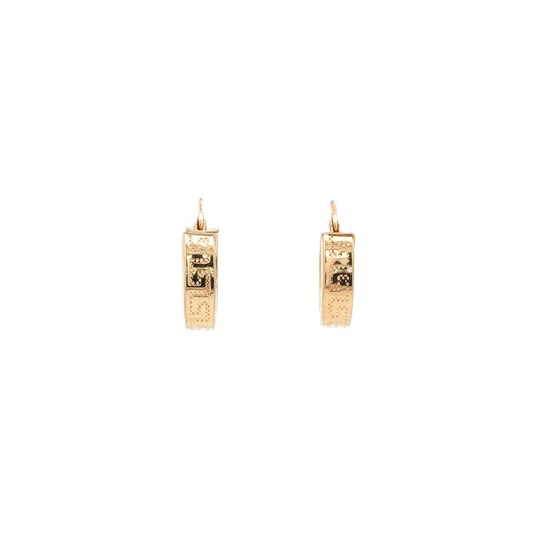 14 kt gold meander earrings