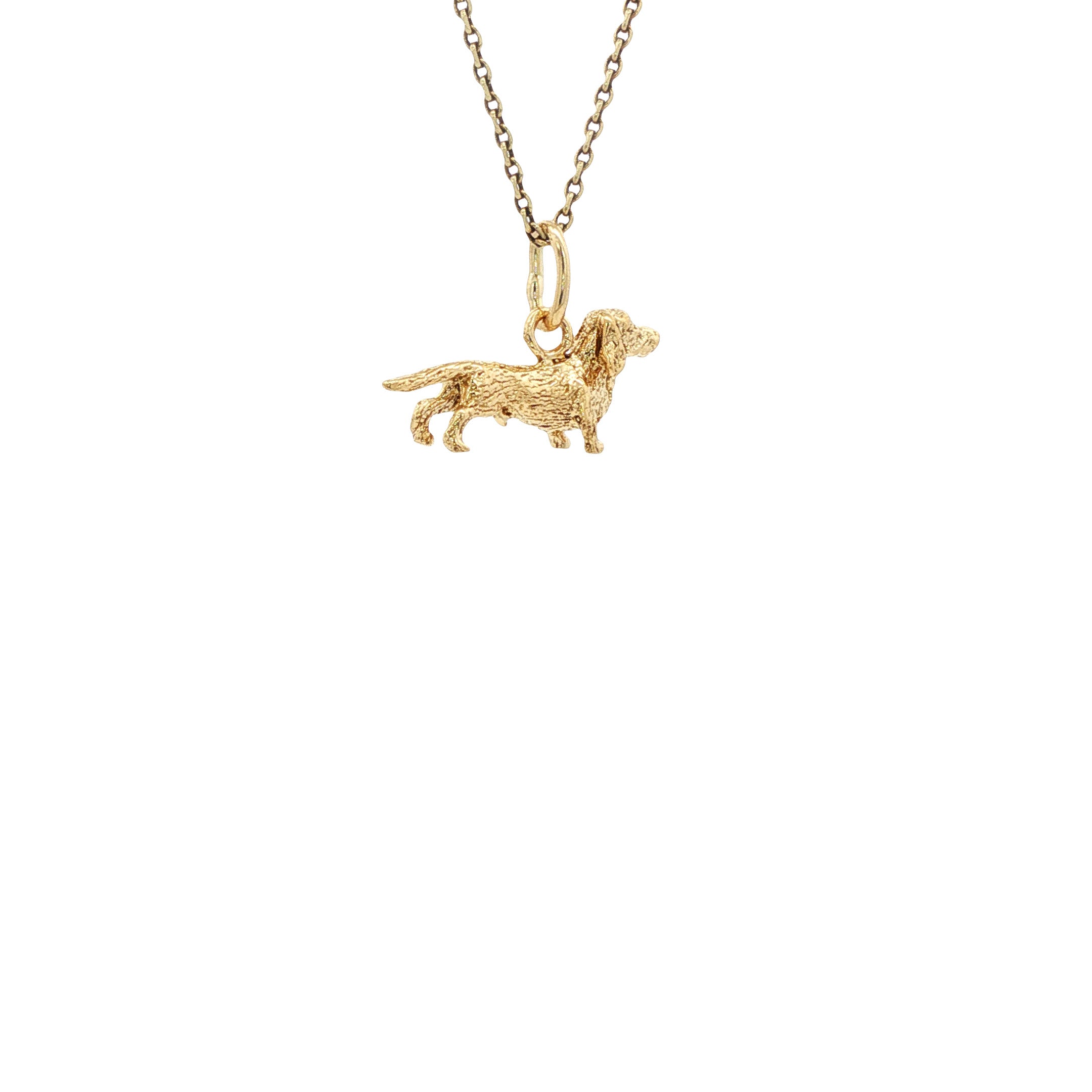 Gouden vintage teckel hanger 14 kt