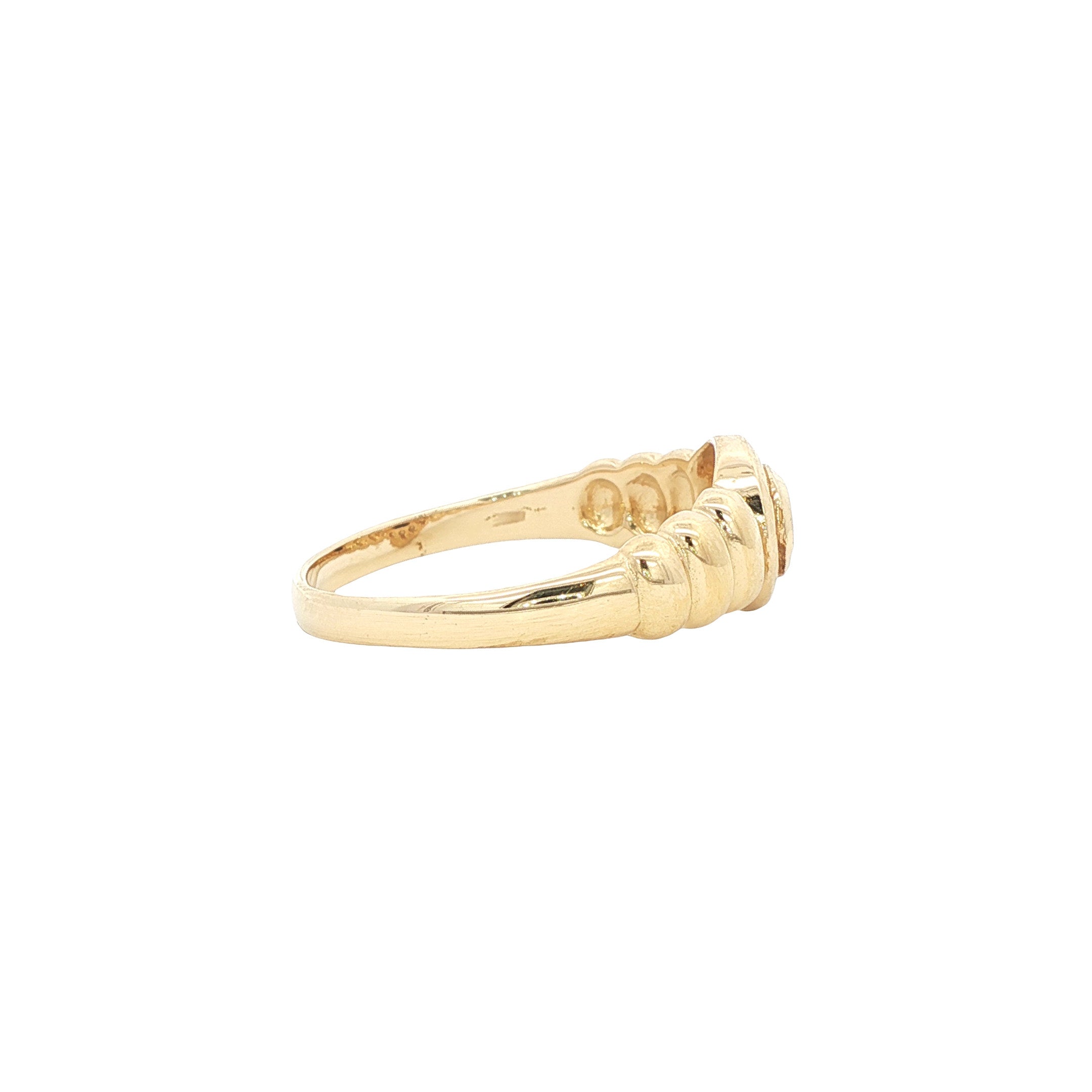 Vintage gold ring with sapphire and diamond, 14 kt