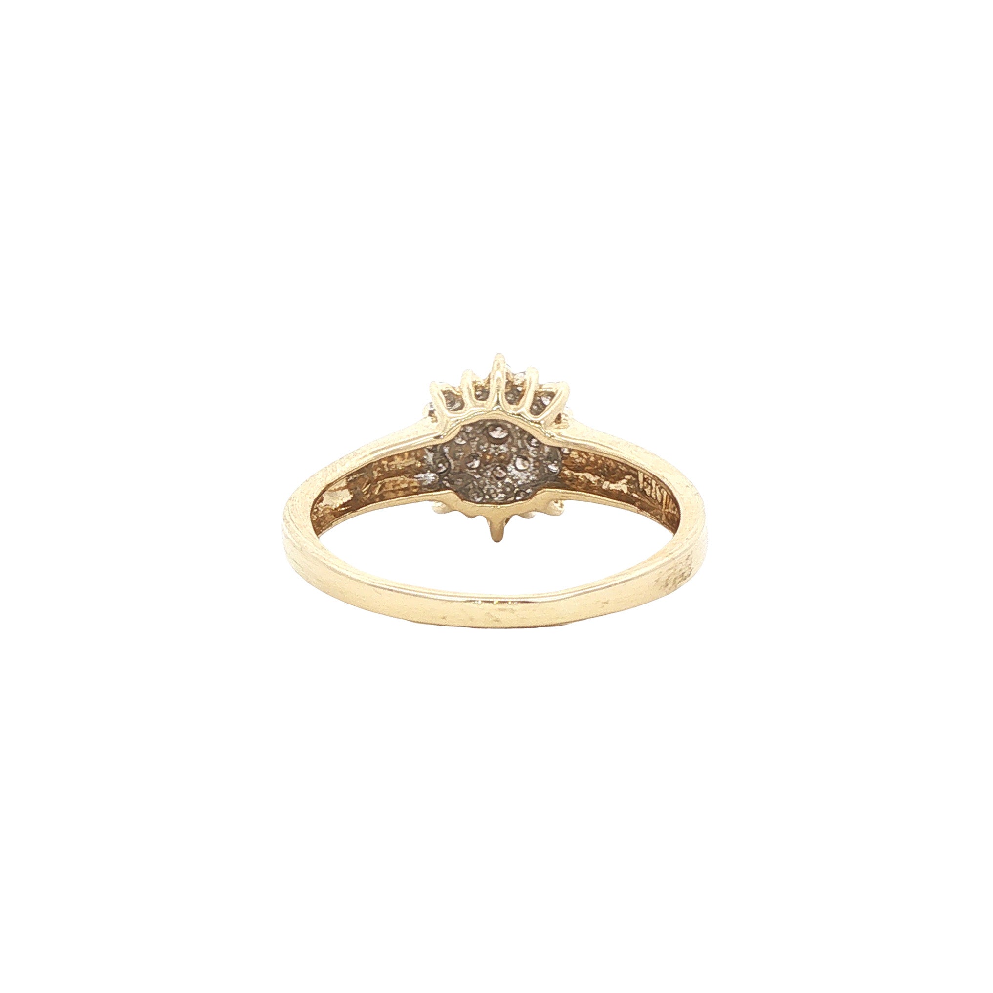 Vintage 14 kt gold halo ring with diamond