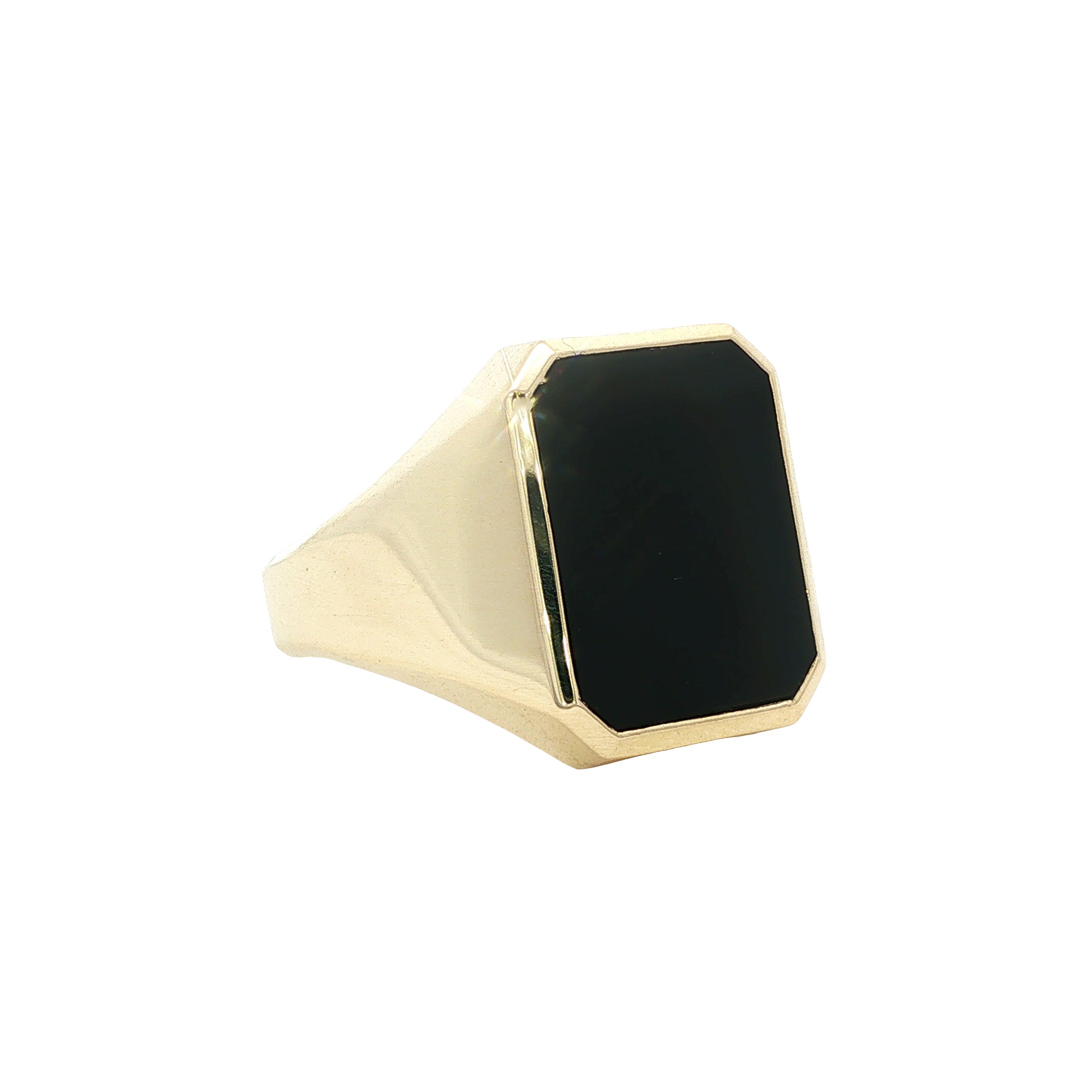 Gouden vintage ring met onyx 14 kt