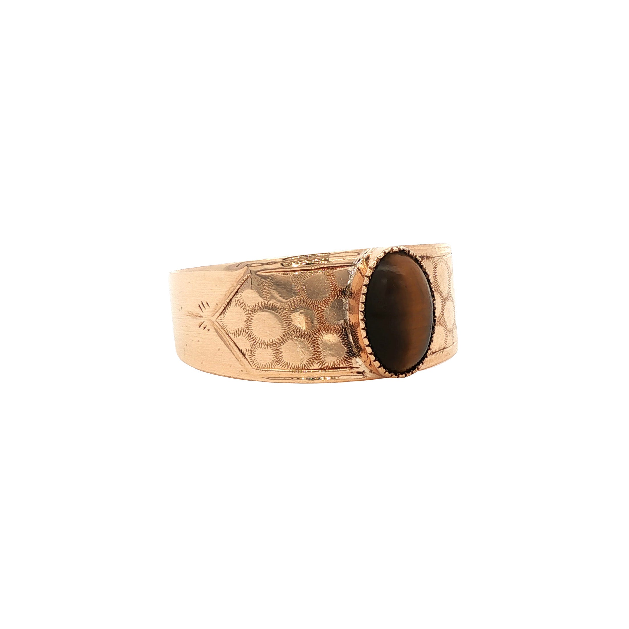 Vintage 14 kt gold ring with tiger's eye