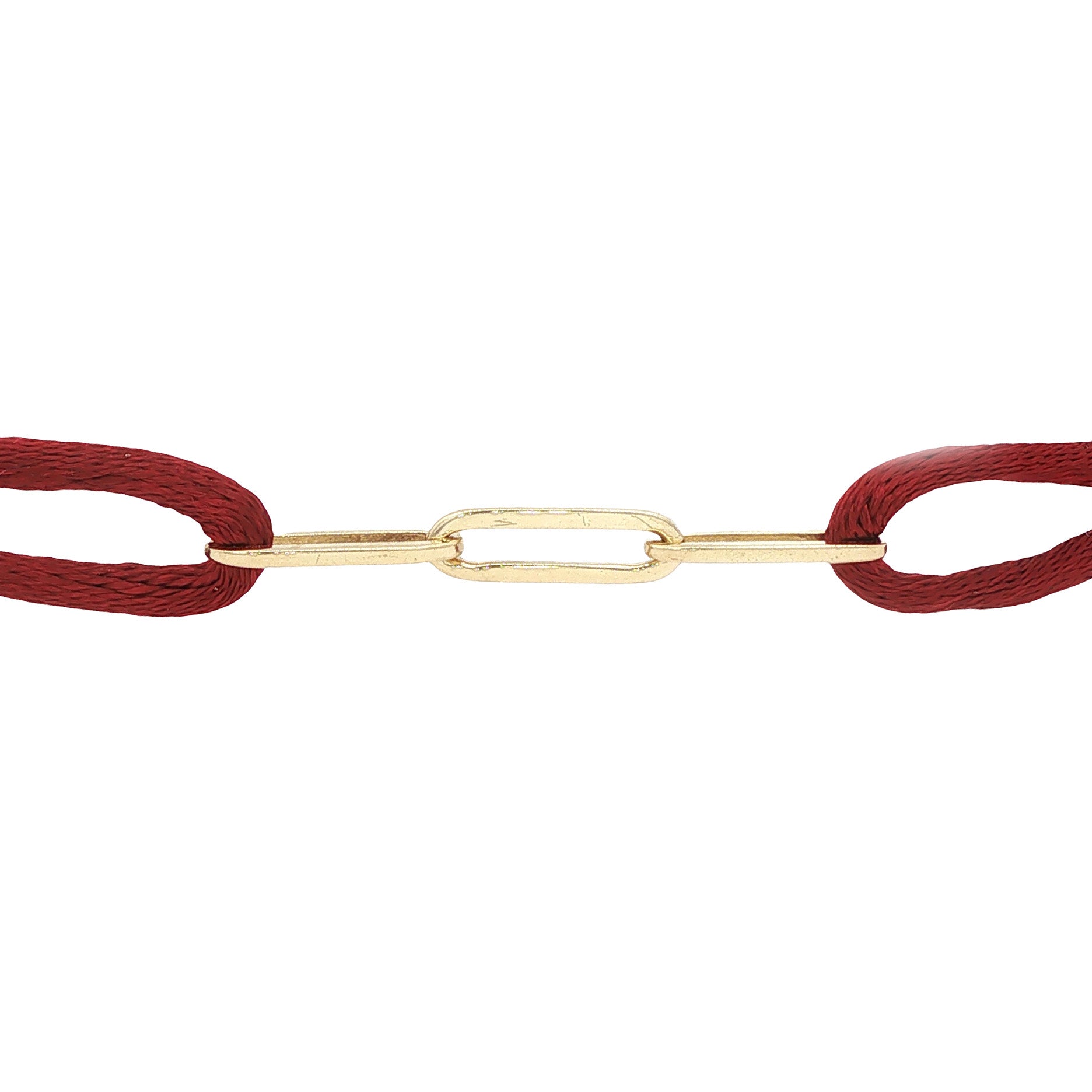 Vintage satijnen armband met closed forever schakel 14 kt