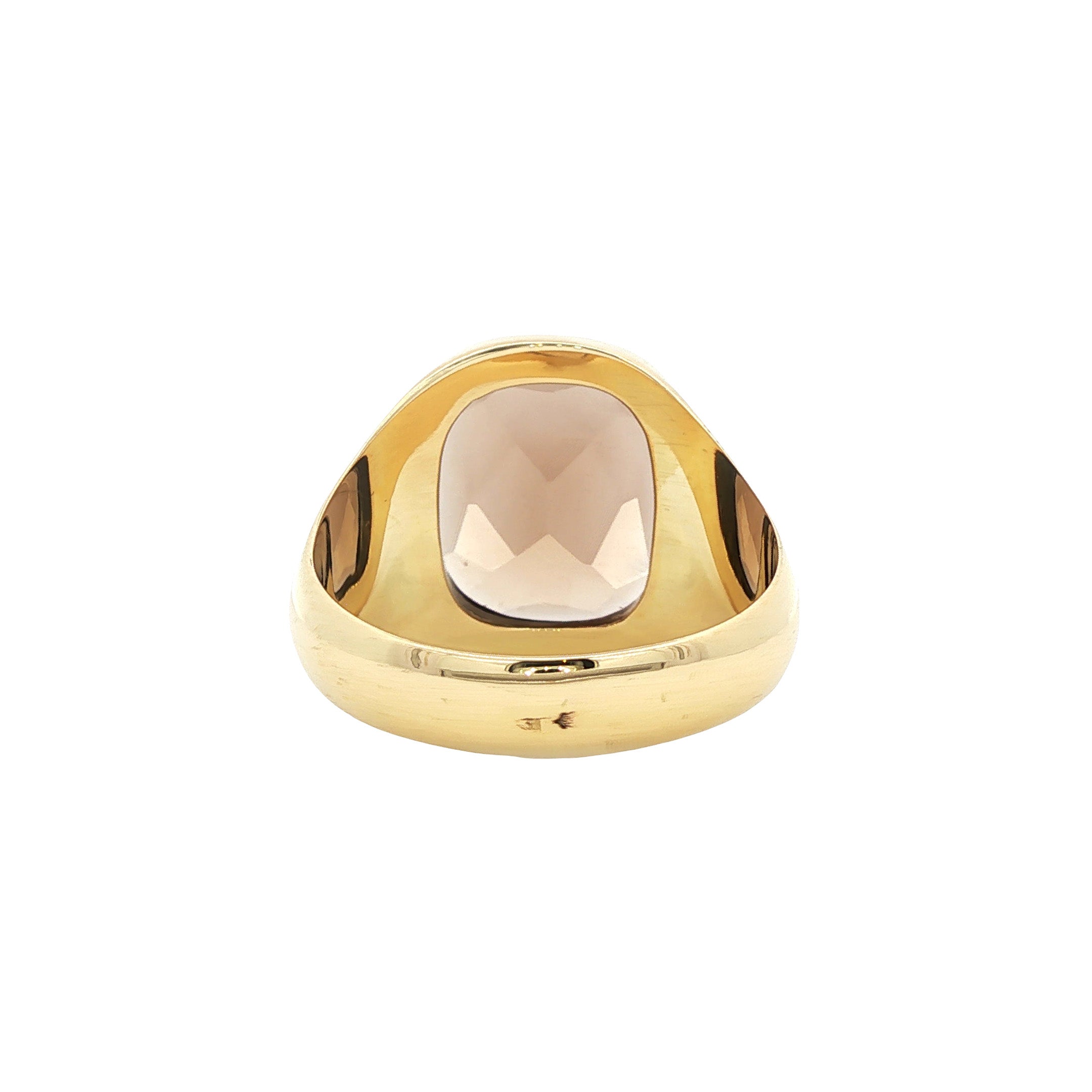 Vintage 14 kt gold signet ring with smoky quartz