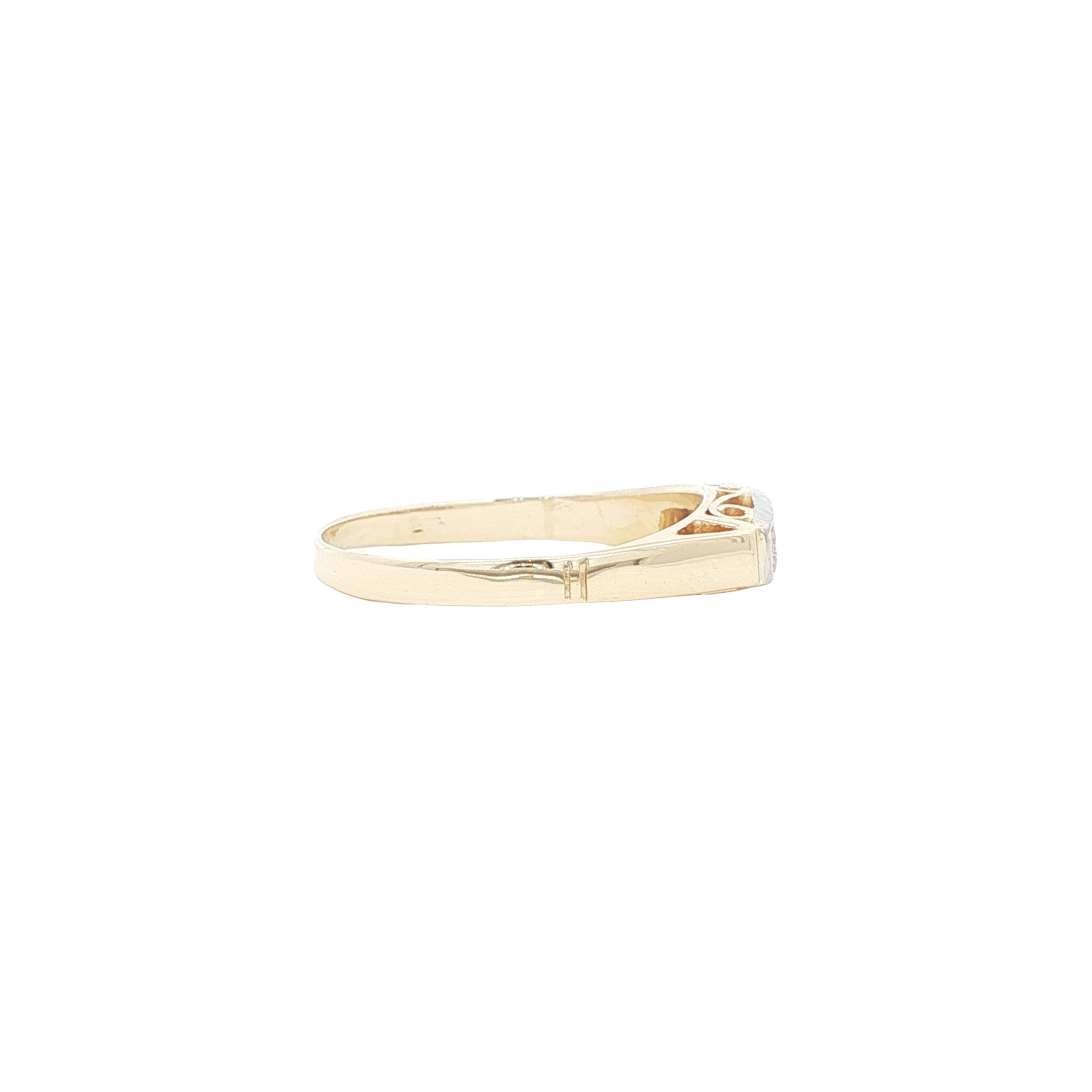 Vintage gold ring with diamond, 14 kt