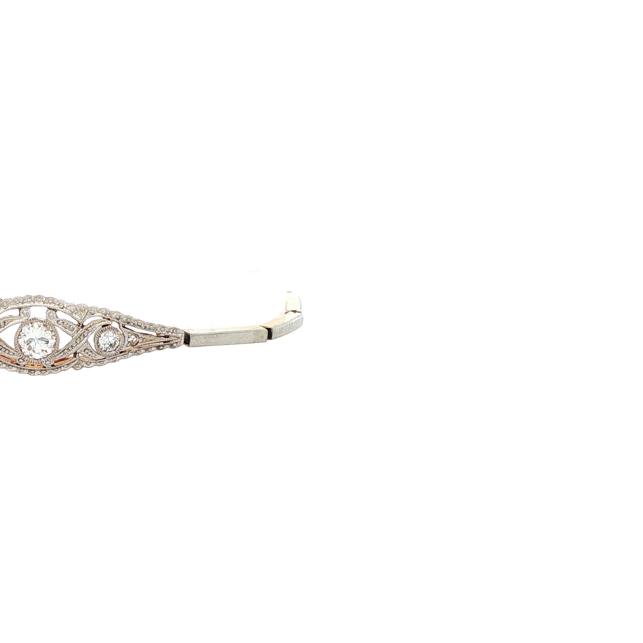 Gouden vintage armband met diamant 14 kt/950