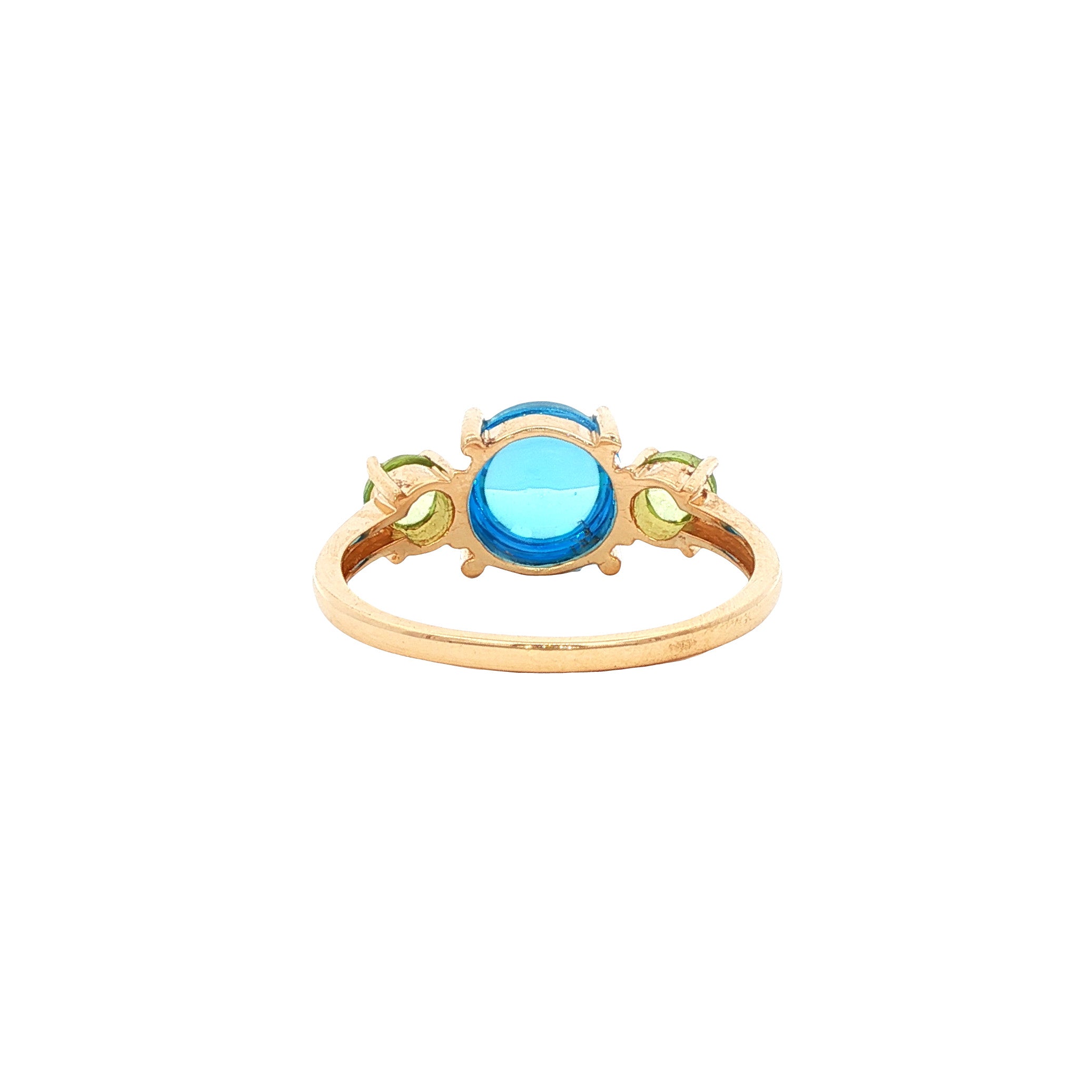 Vintage 14 kt gold ring with topaz and peridot