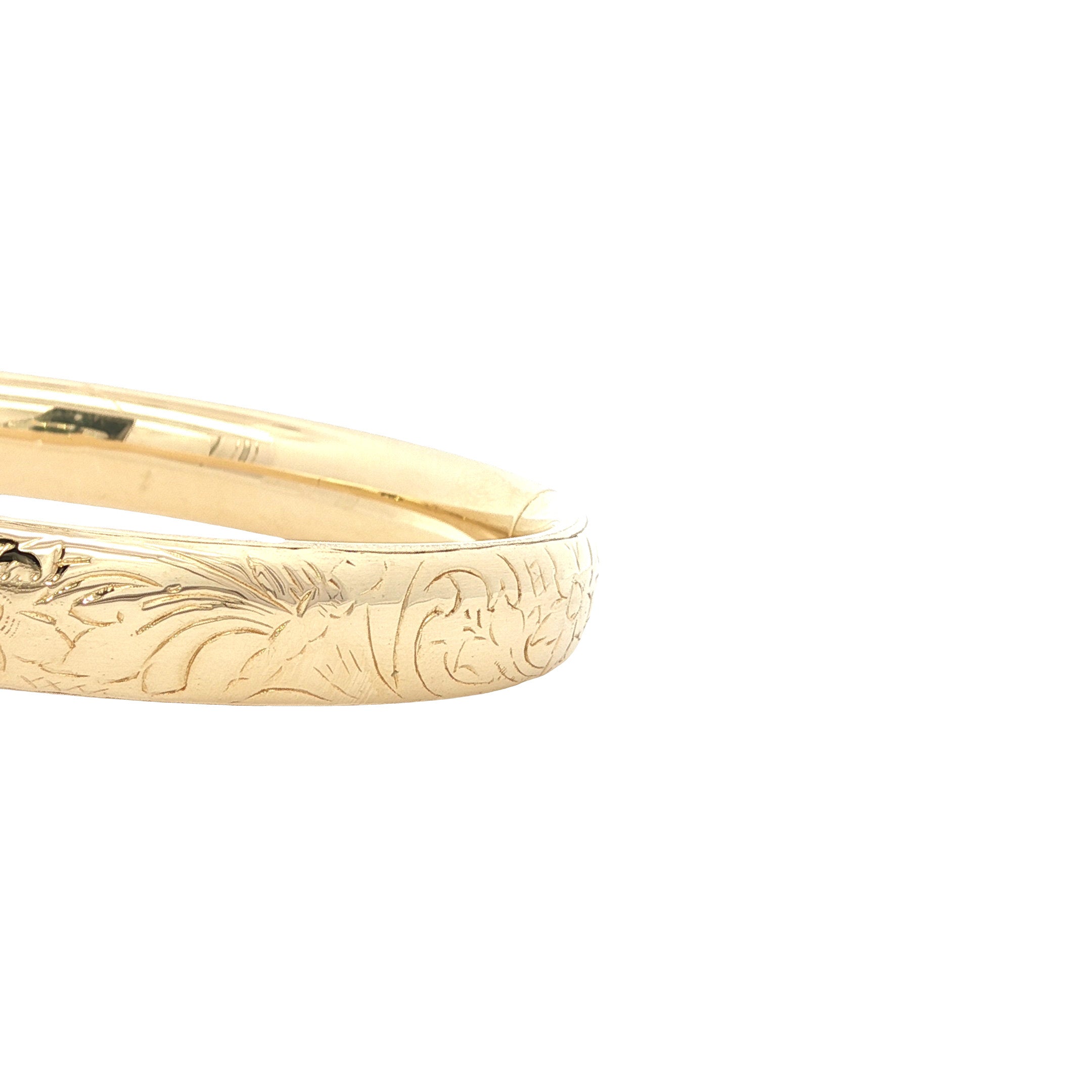 Gold bangle with engraving 14 kt
