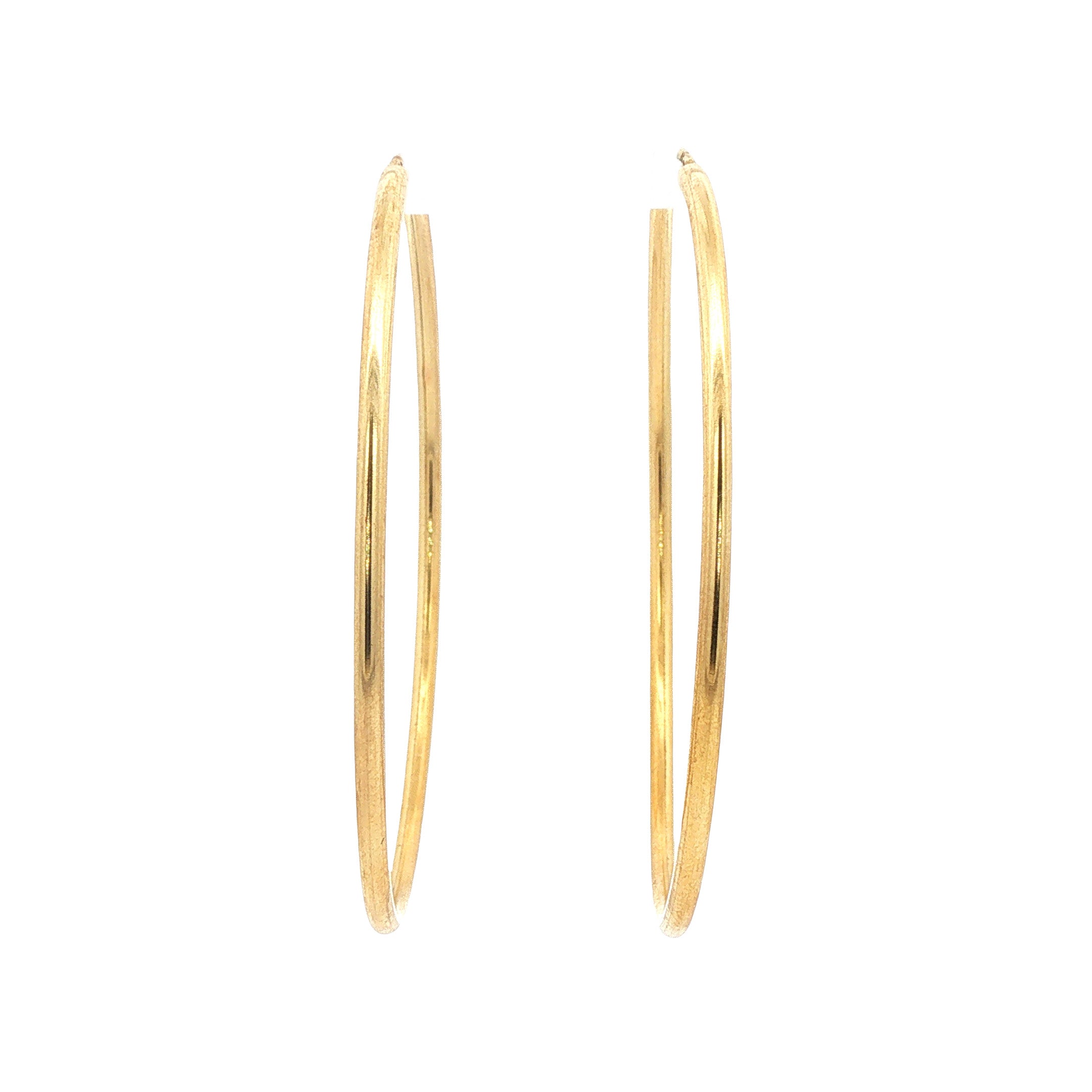 Vintage smooth 14 kt gold hoop earrings