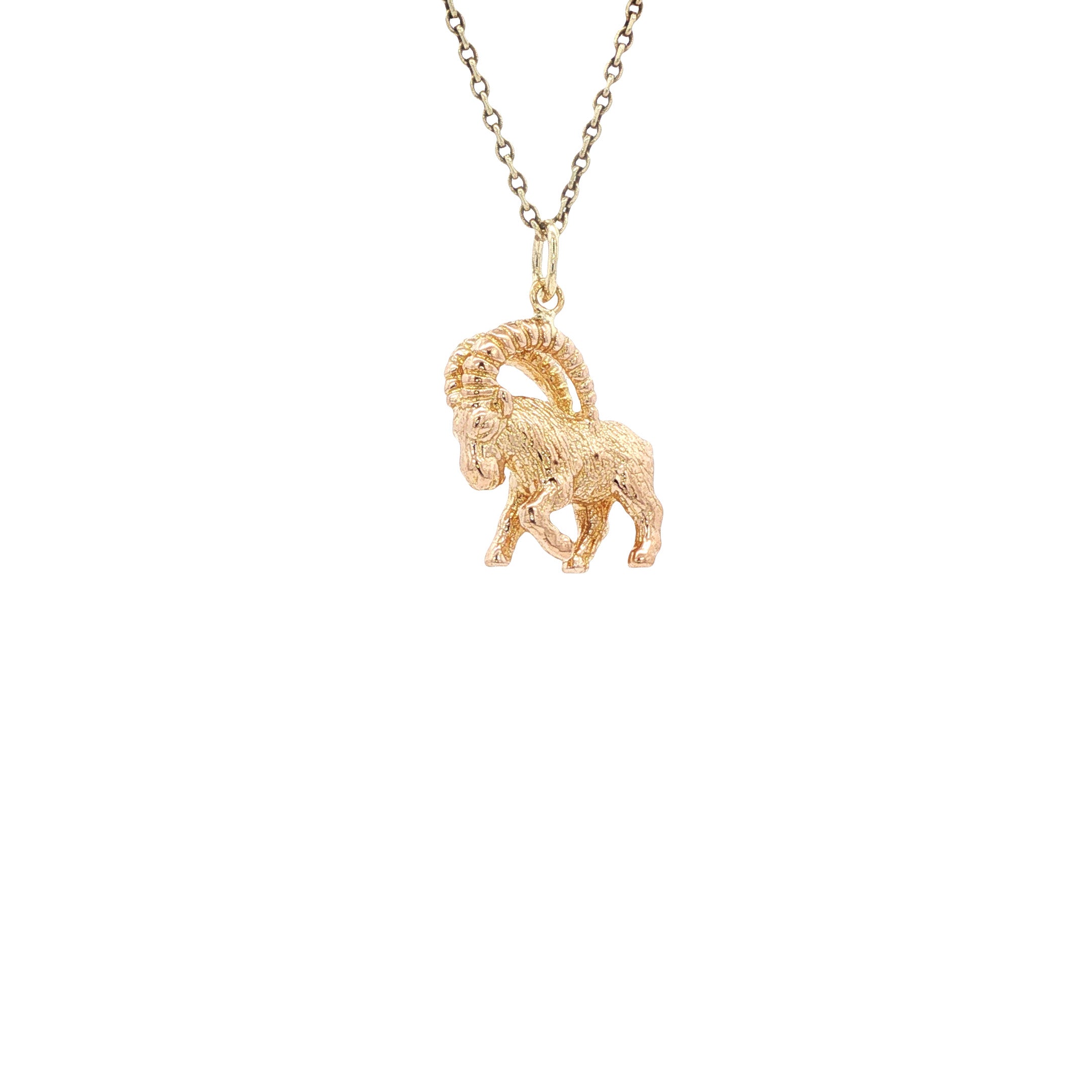 Vintage gold Aries zodiac pendant 14 kt
