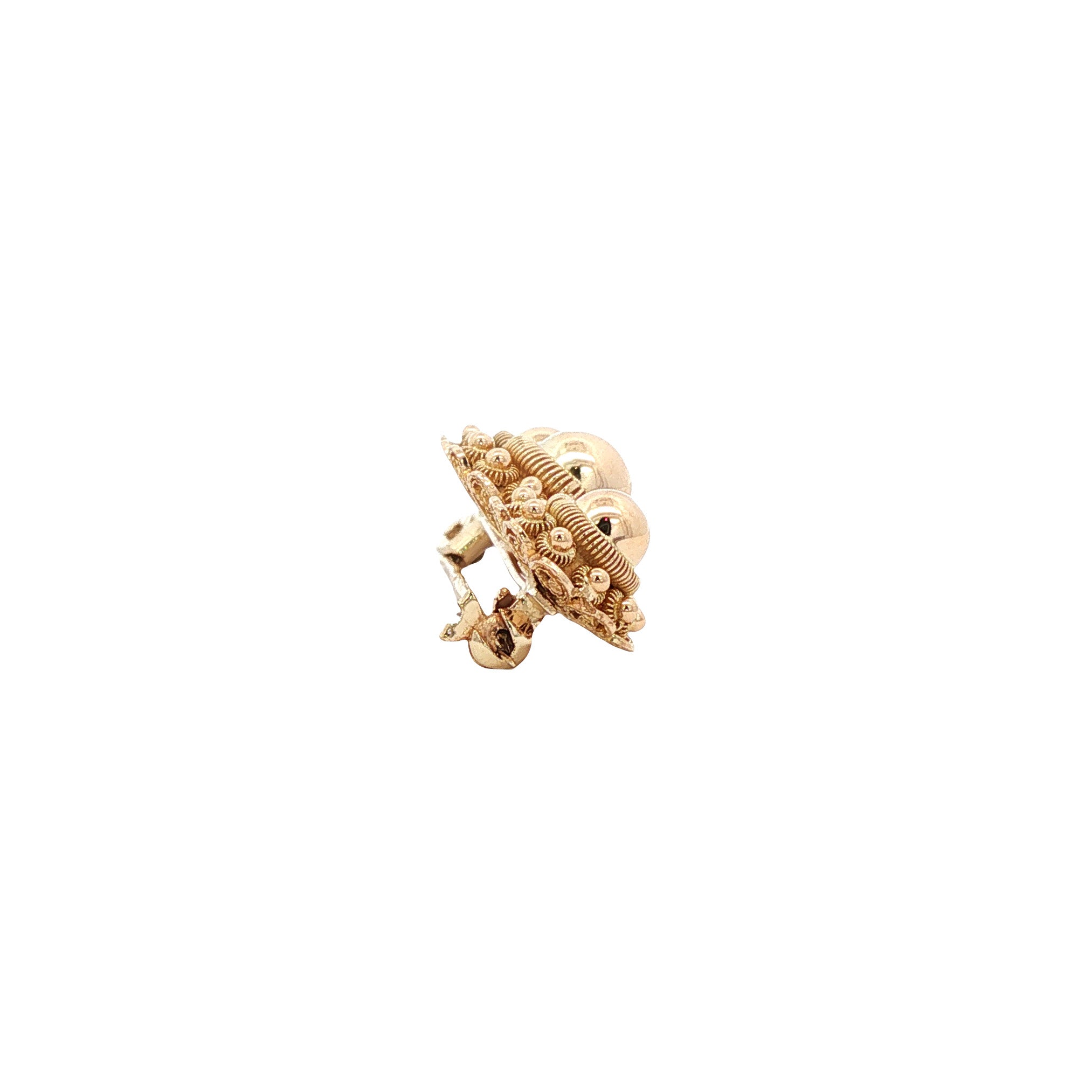 Gouden vintage Zeeuwse knop broche 14 kt