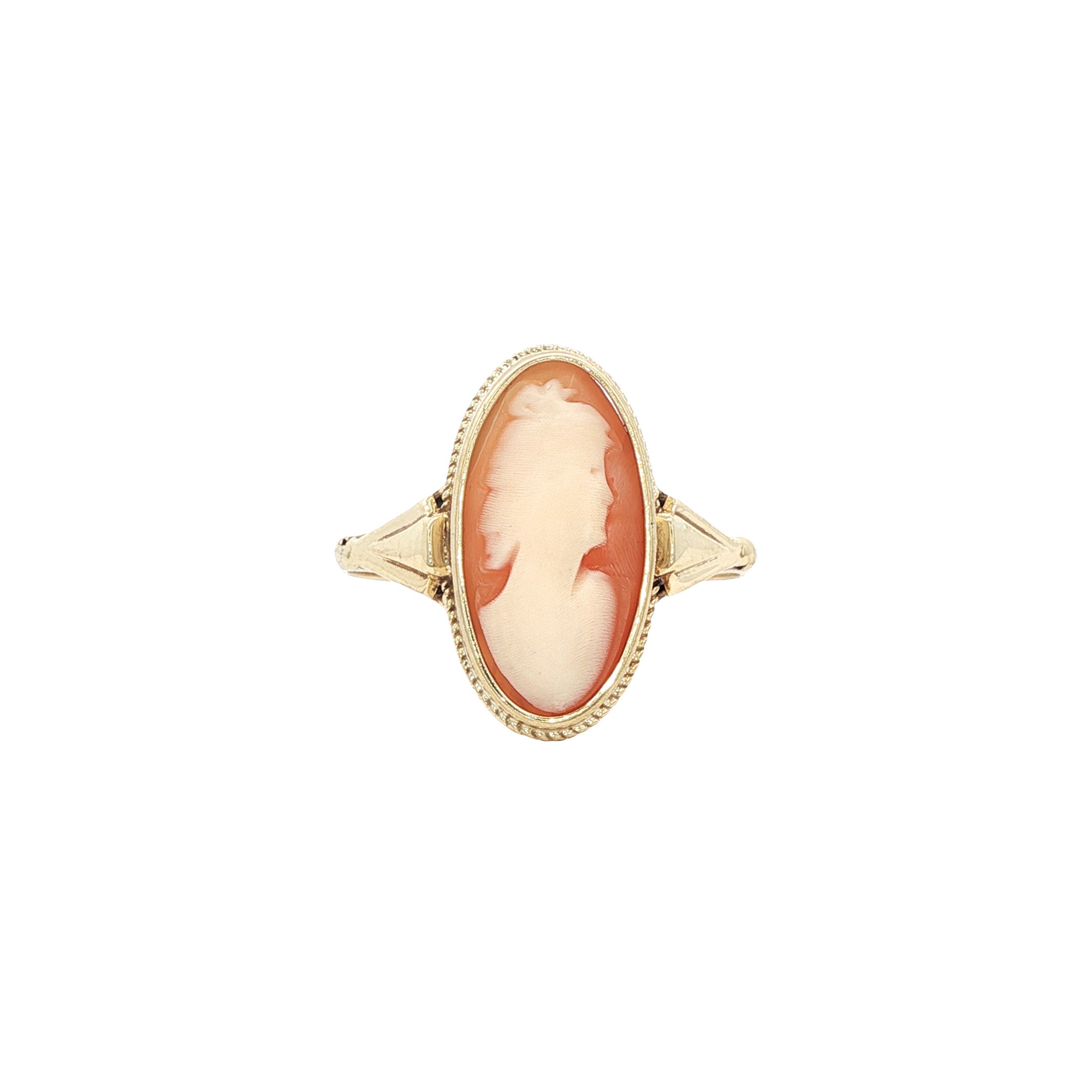 Gold ring with cameo 14 kt