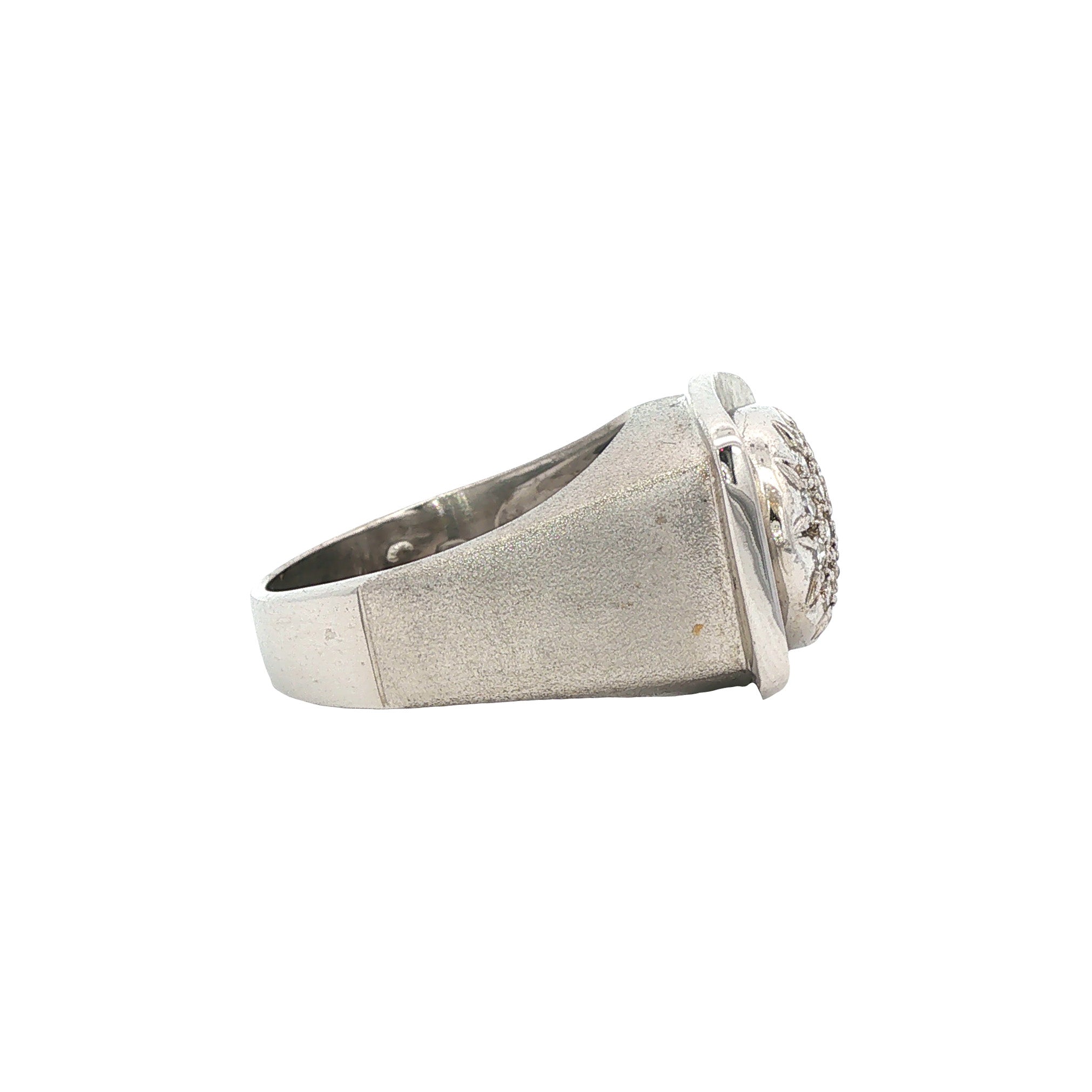 Witgouden vintage ring met diamant 18 kt