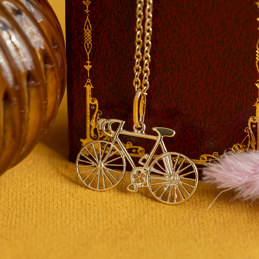 Gouden vintage fiets hanger 14 kt
