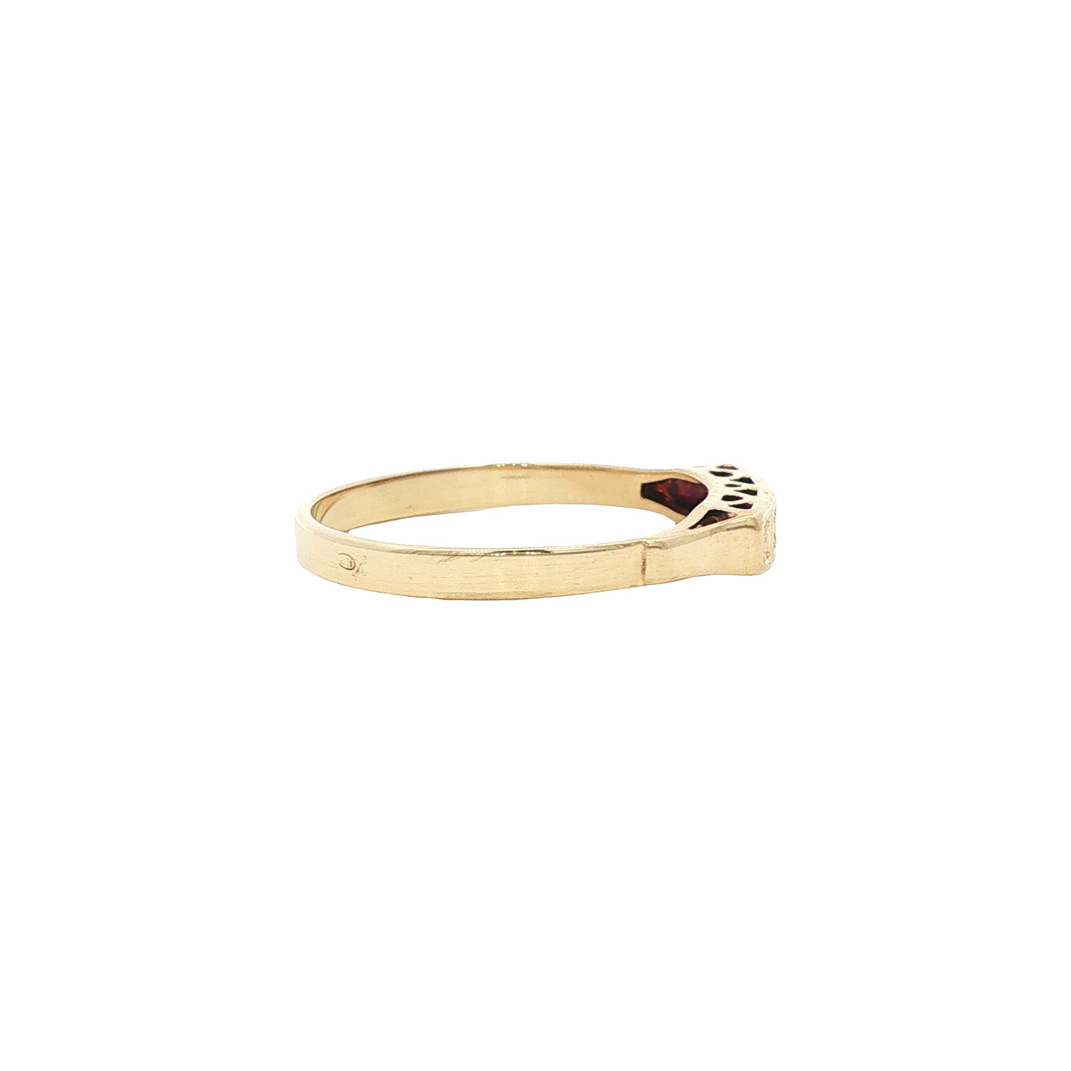Gouden vintage ring met diamant 14 kt