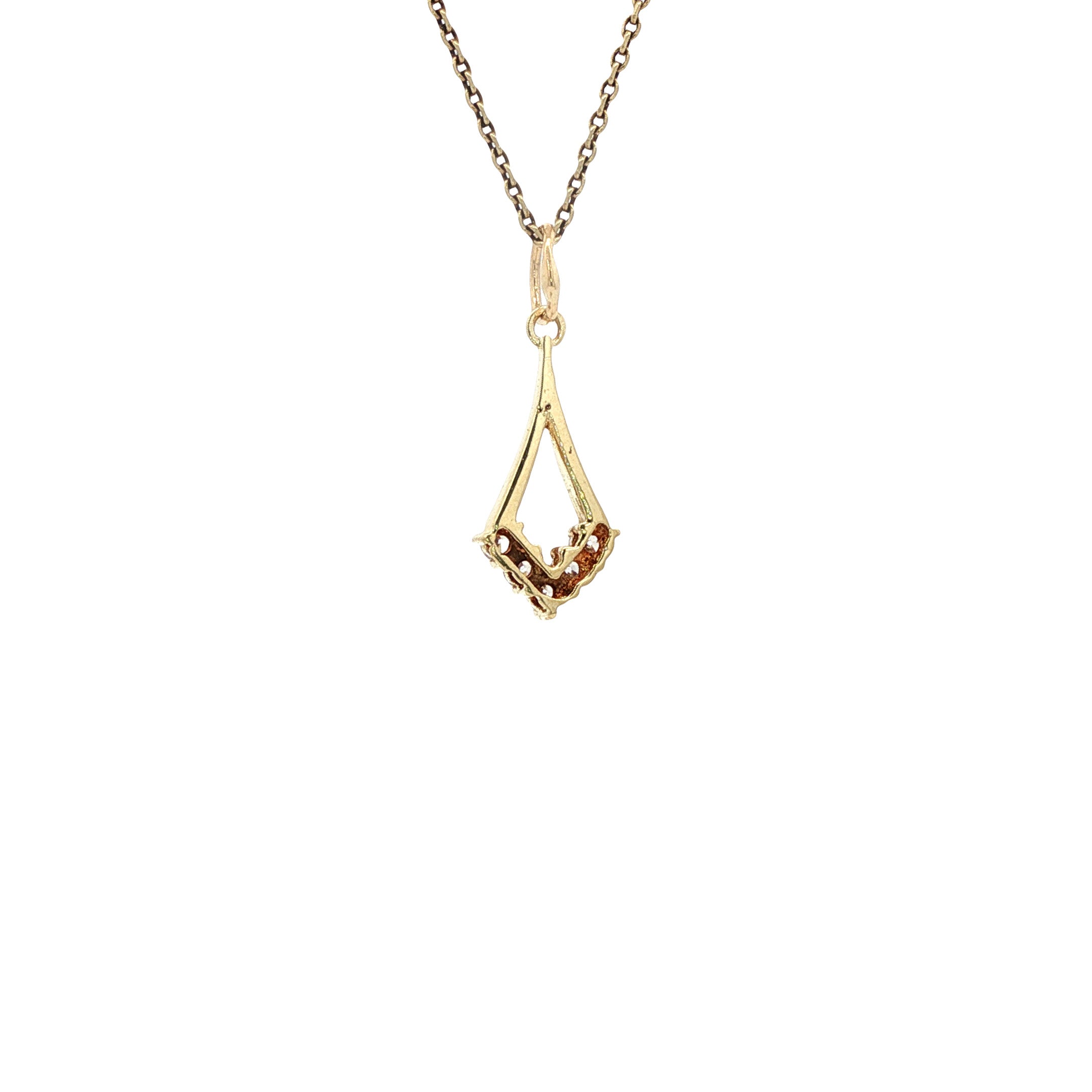 14 kt gold vintage pendant with zirconia