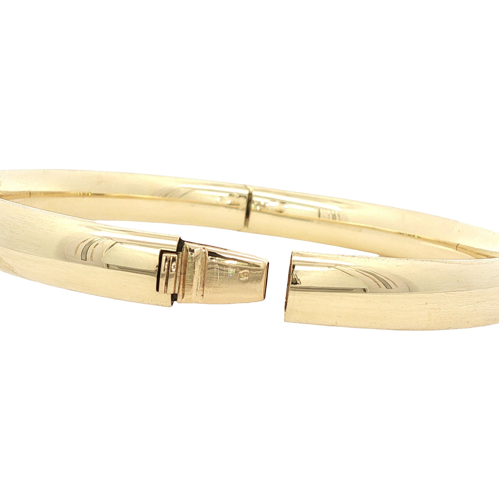 Gouden vintage gladde bangle 14 kt