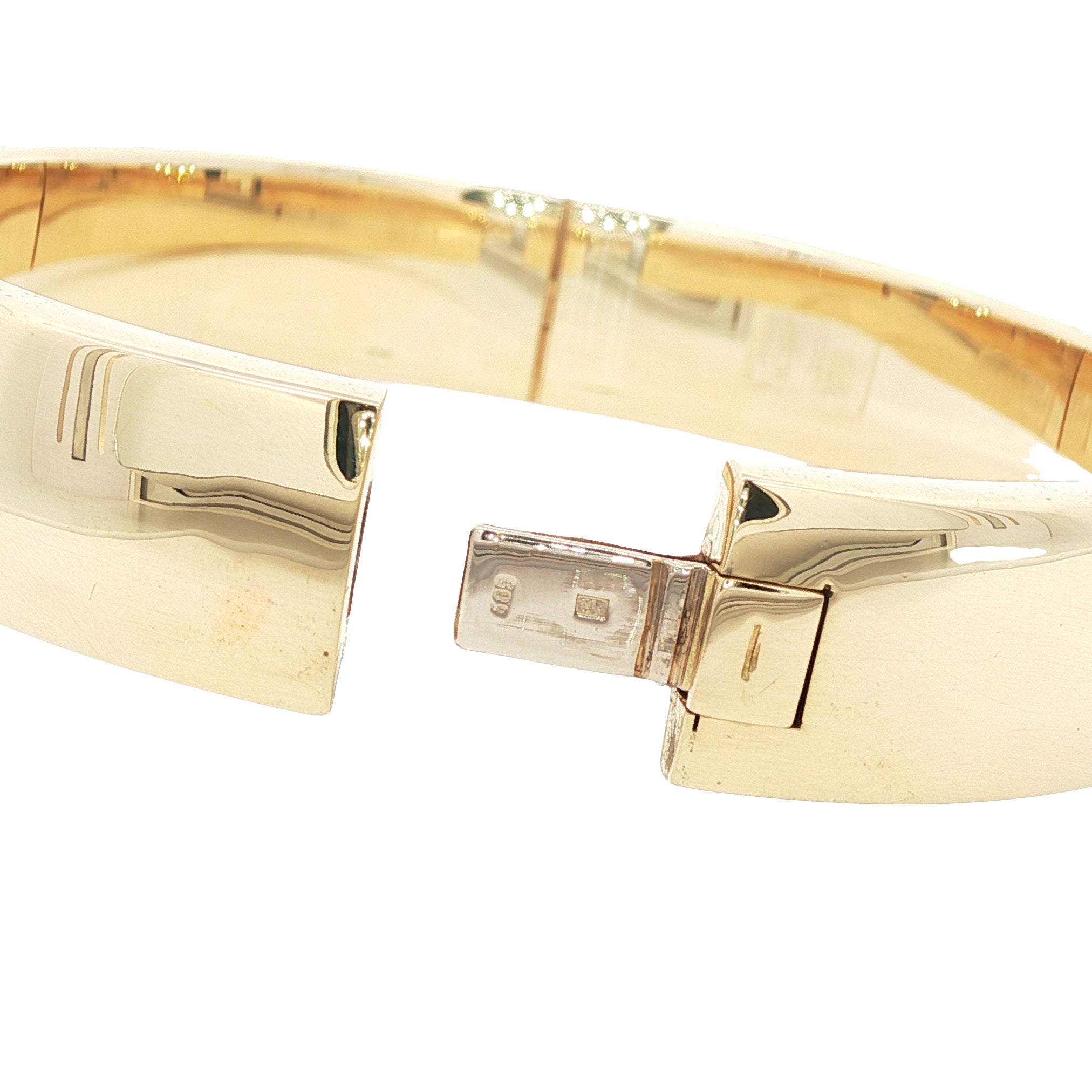 Gouden vintage gladde bangle 14 kt