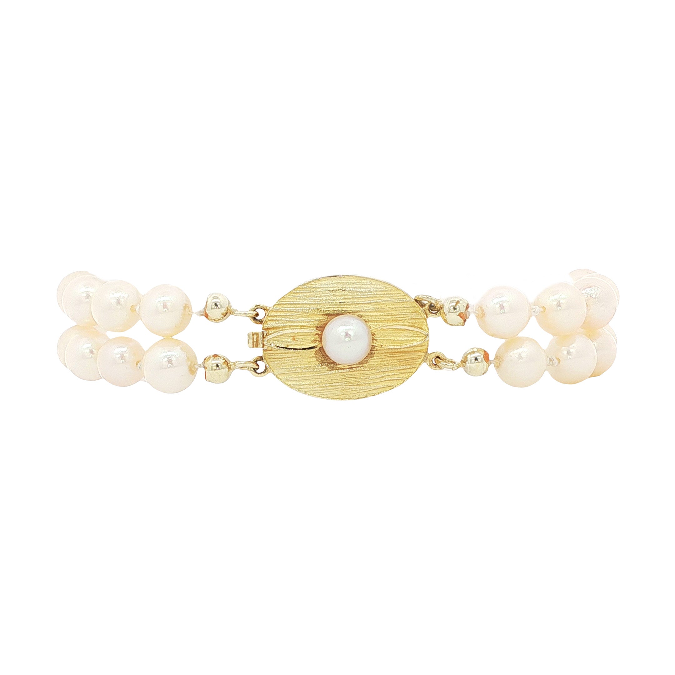 Vintage pearl bracelet with 14 kt gold clasp