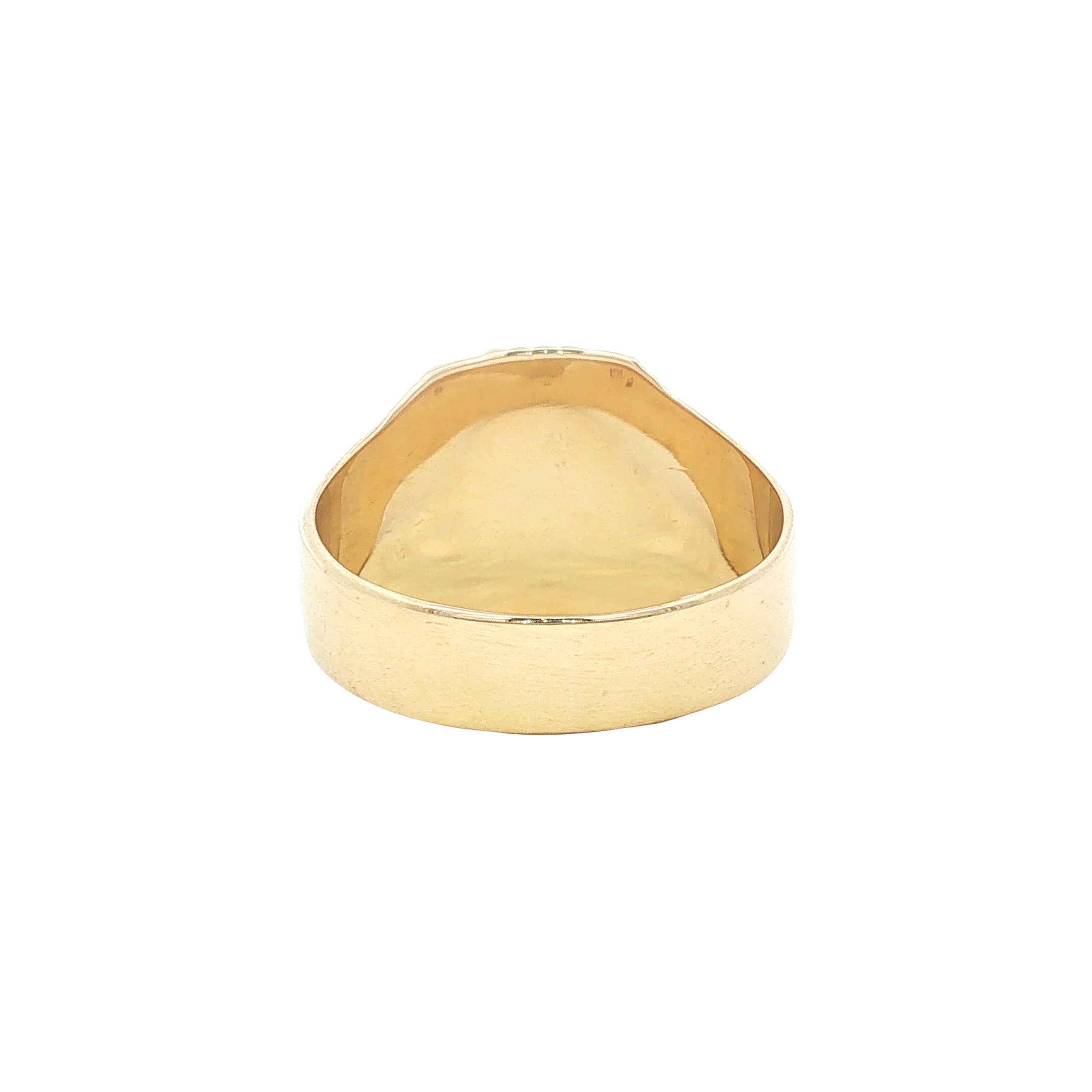 Gold vintage signet ring with engraving, 14 kt