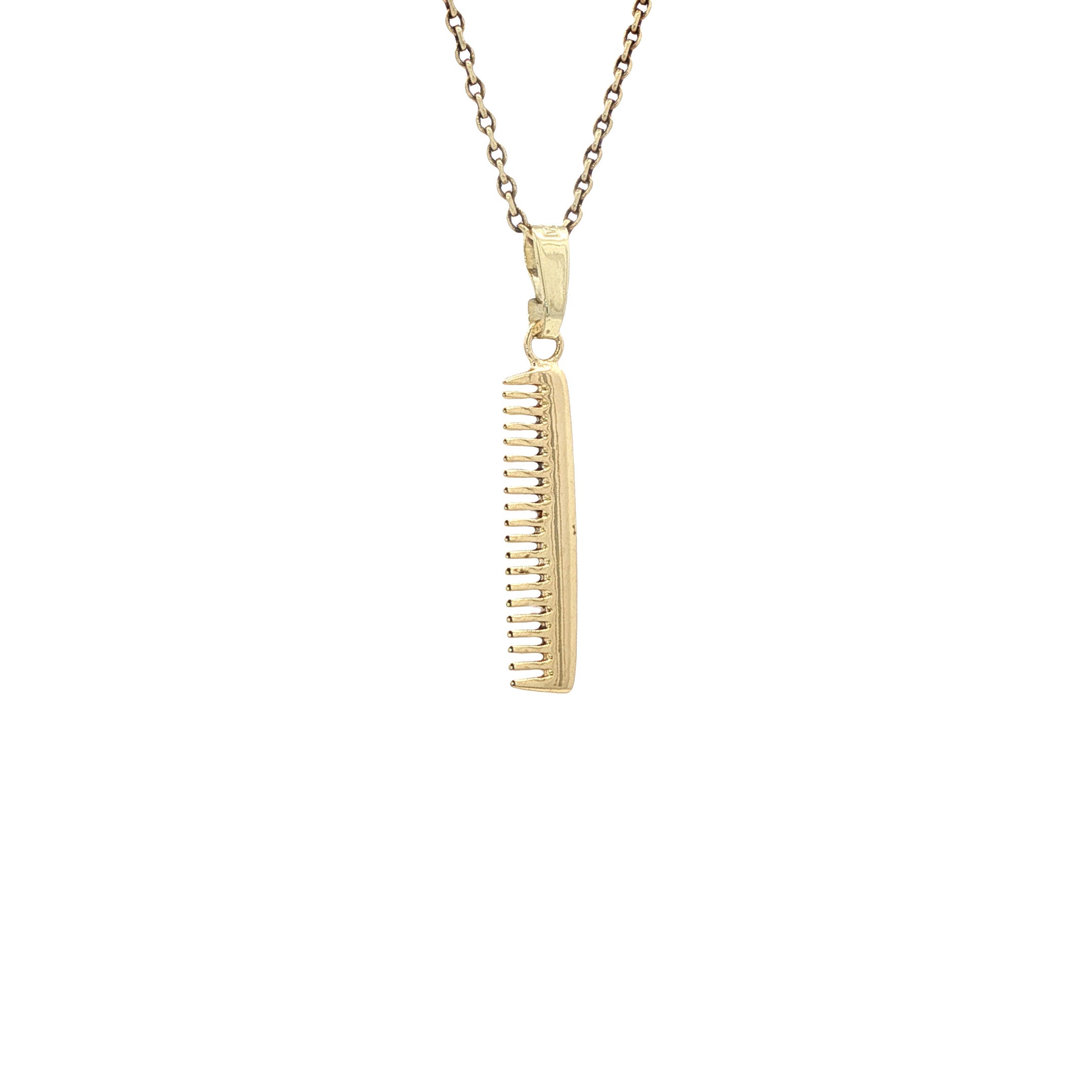 Gouden vintage kam hanger 14 kt