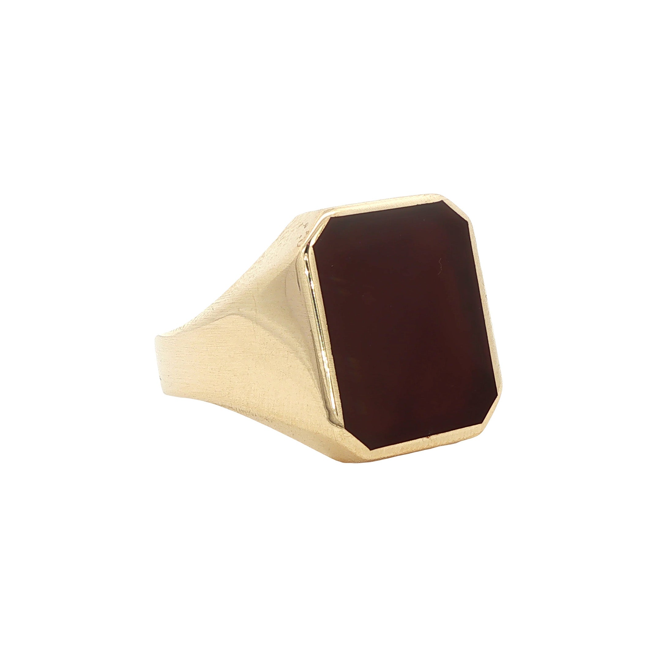 Gouden vintage zegelring met carneool 14 kt