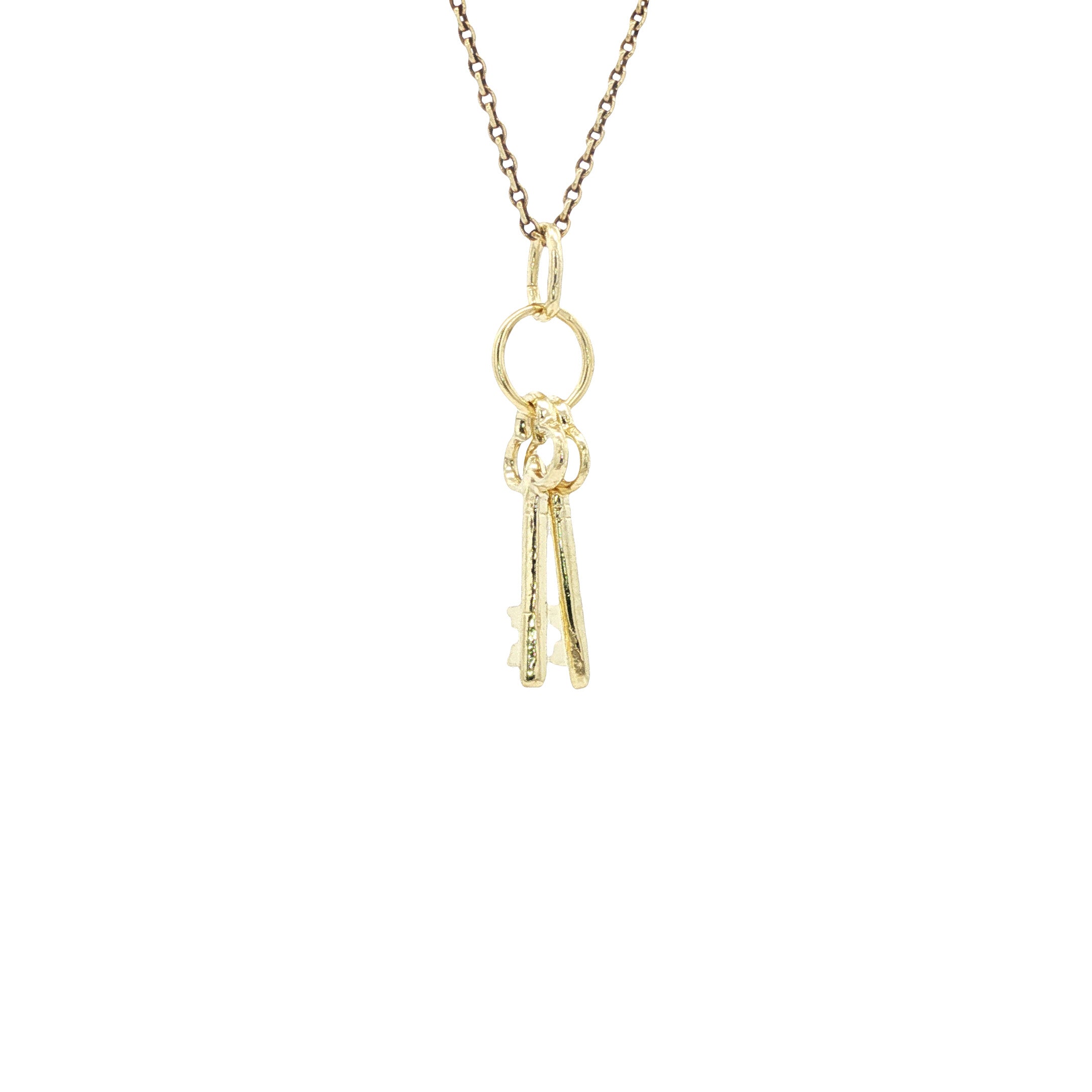 Gouden vintage sleutels hanger 14 kt