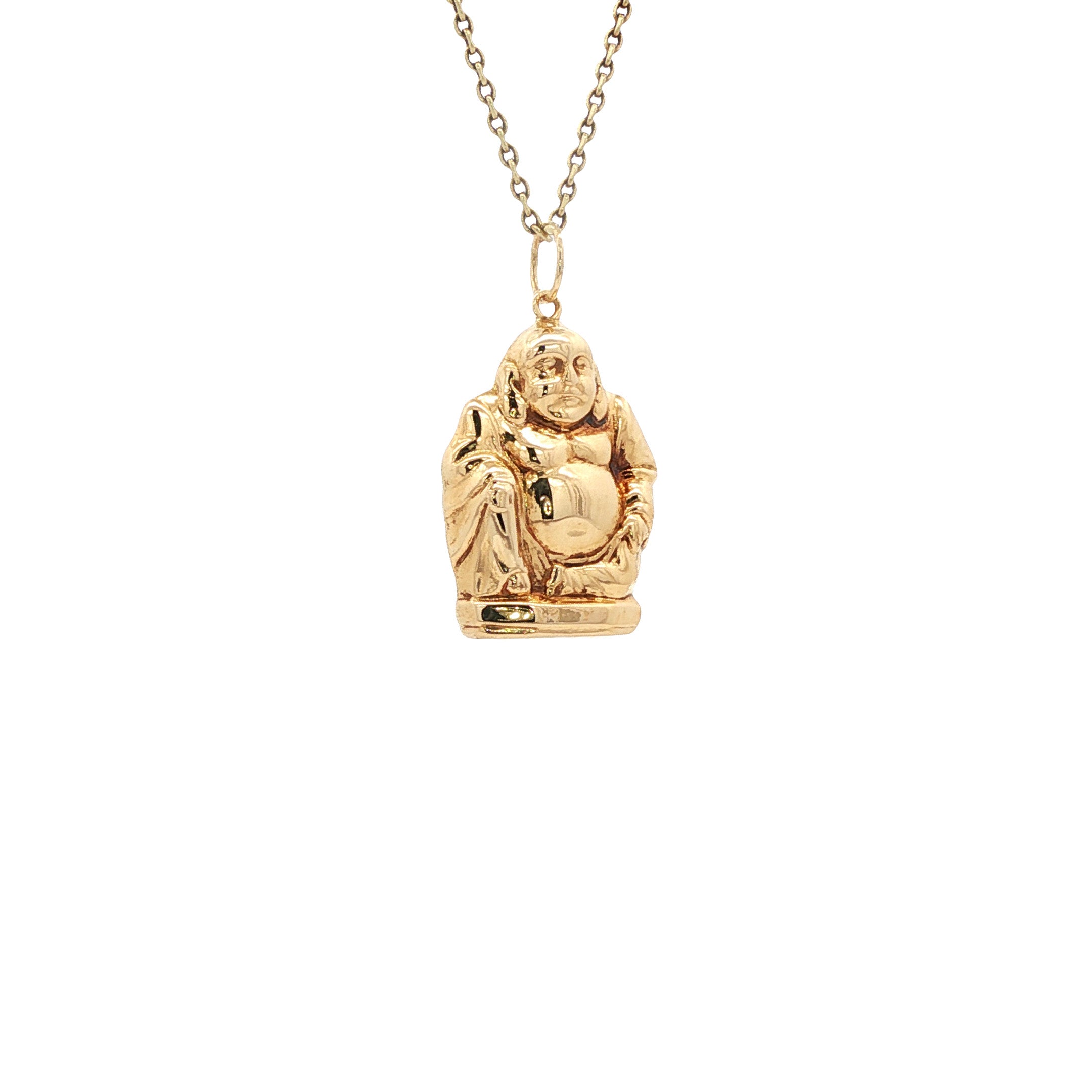 Gouden vintage Boeddha hanger 14 kt