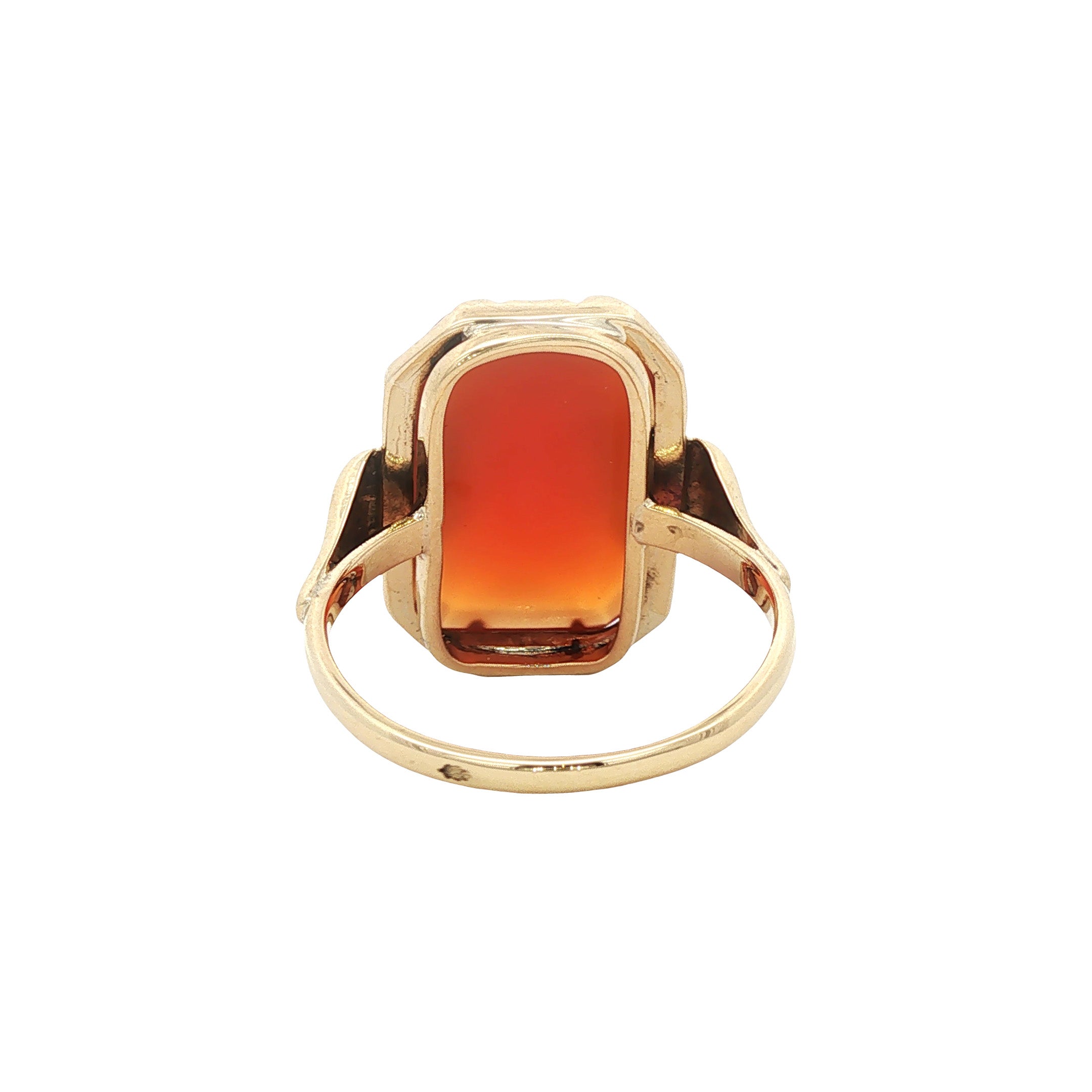 Vintage gold ring with carnelian, 14 kt