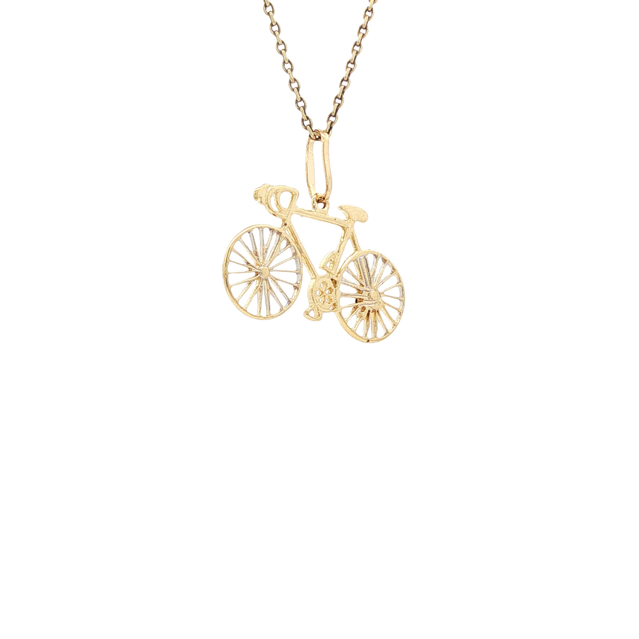 Gouden vintage fiets hanger 14 kt