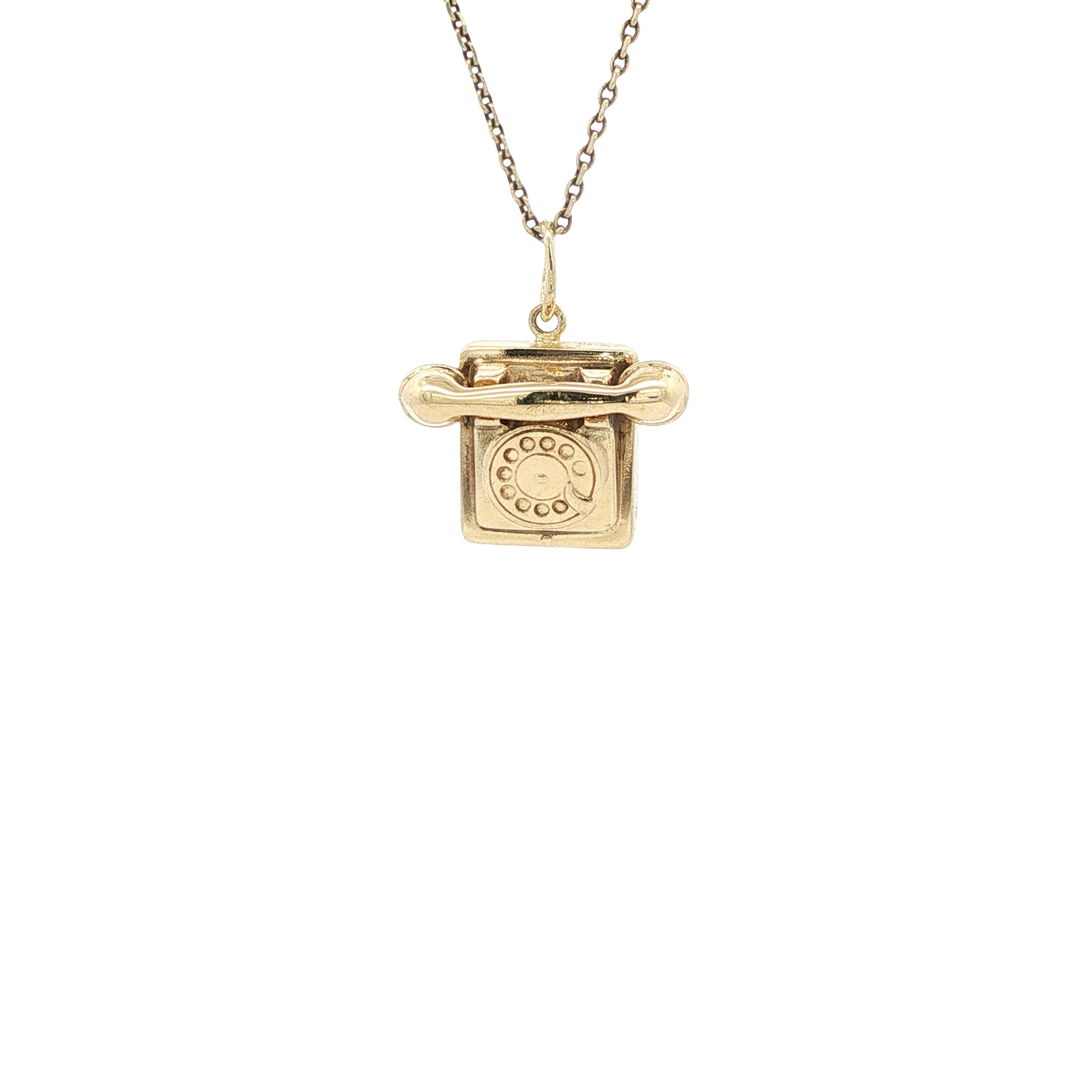 Gouden vintage telefoon hanger 14 kt