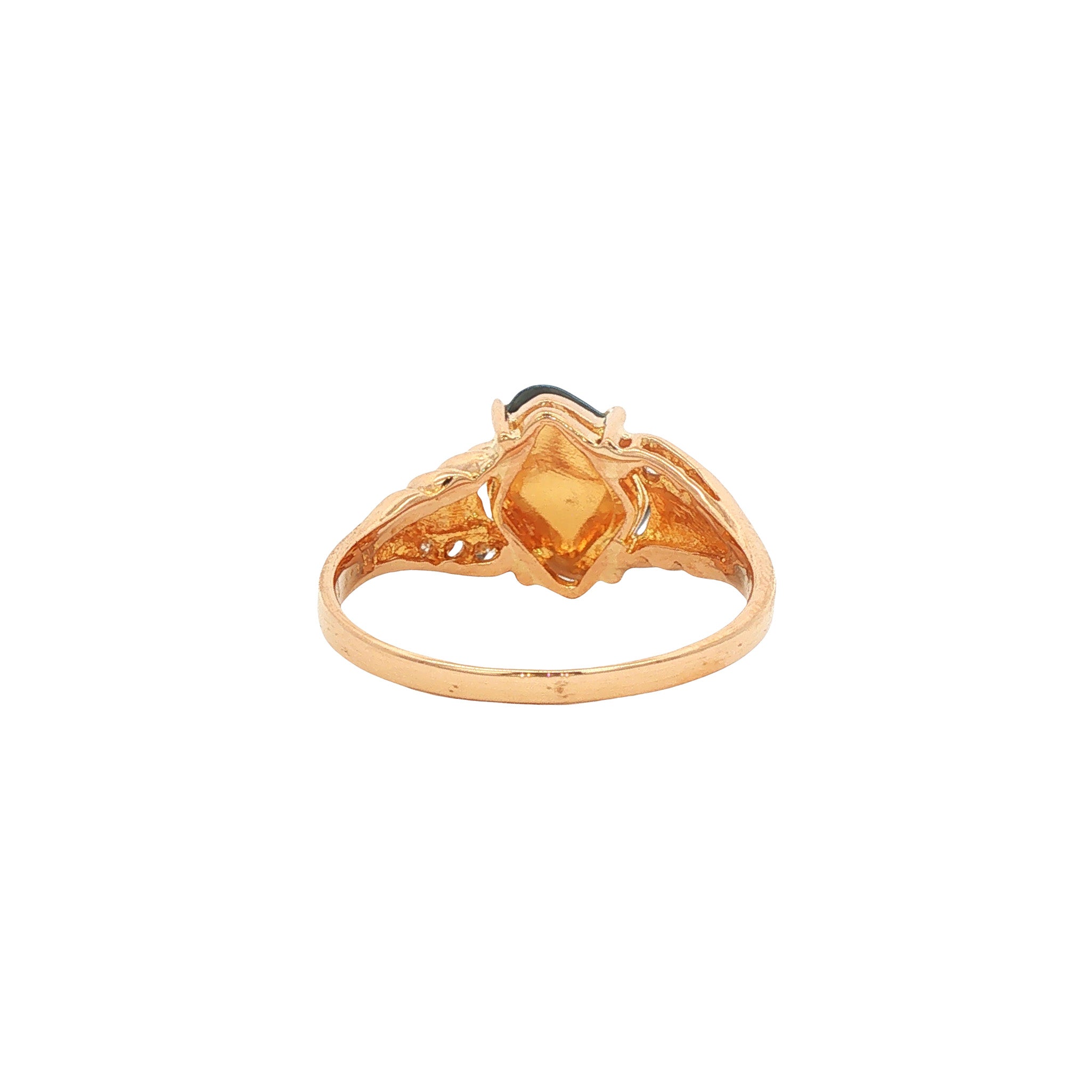 Gouden vintage ring met opaal triplet en diamant 20 kt