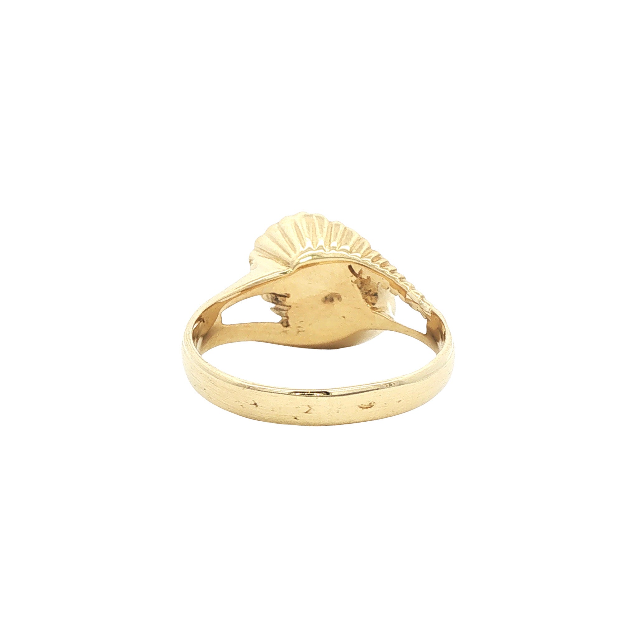 Gouden vintage ring met parel 14 kt