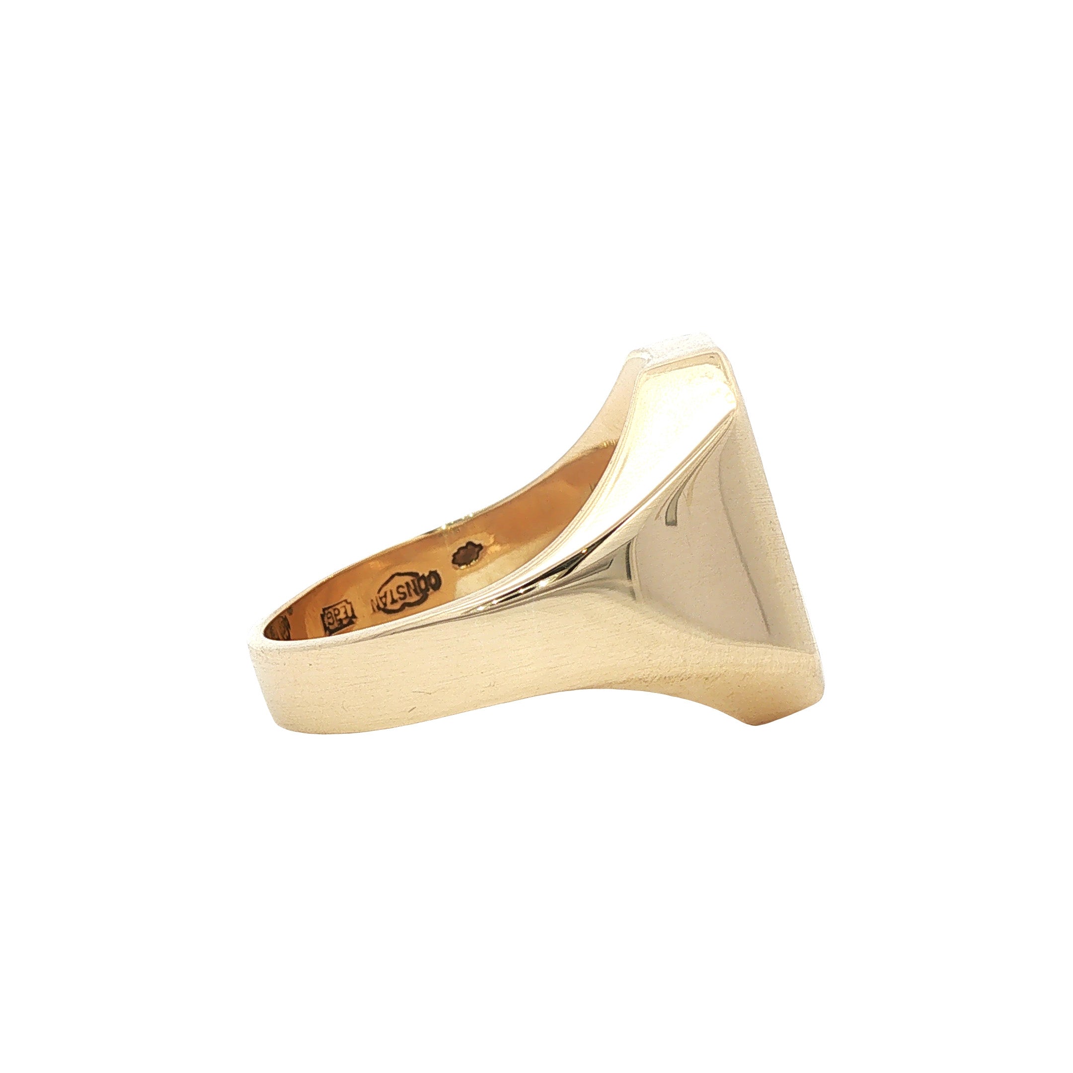 Gouden vintage zegelring met carneool 14 kt