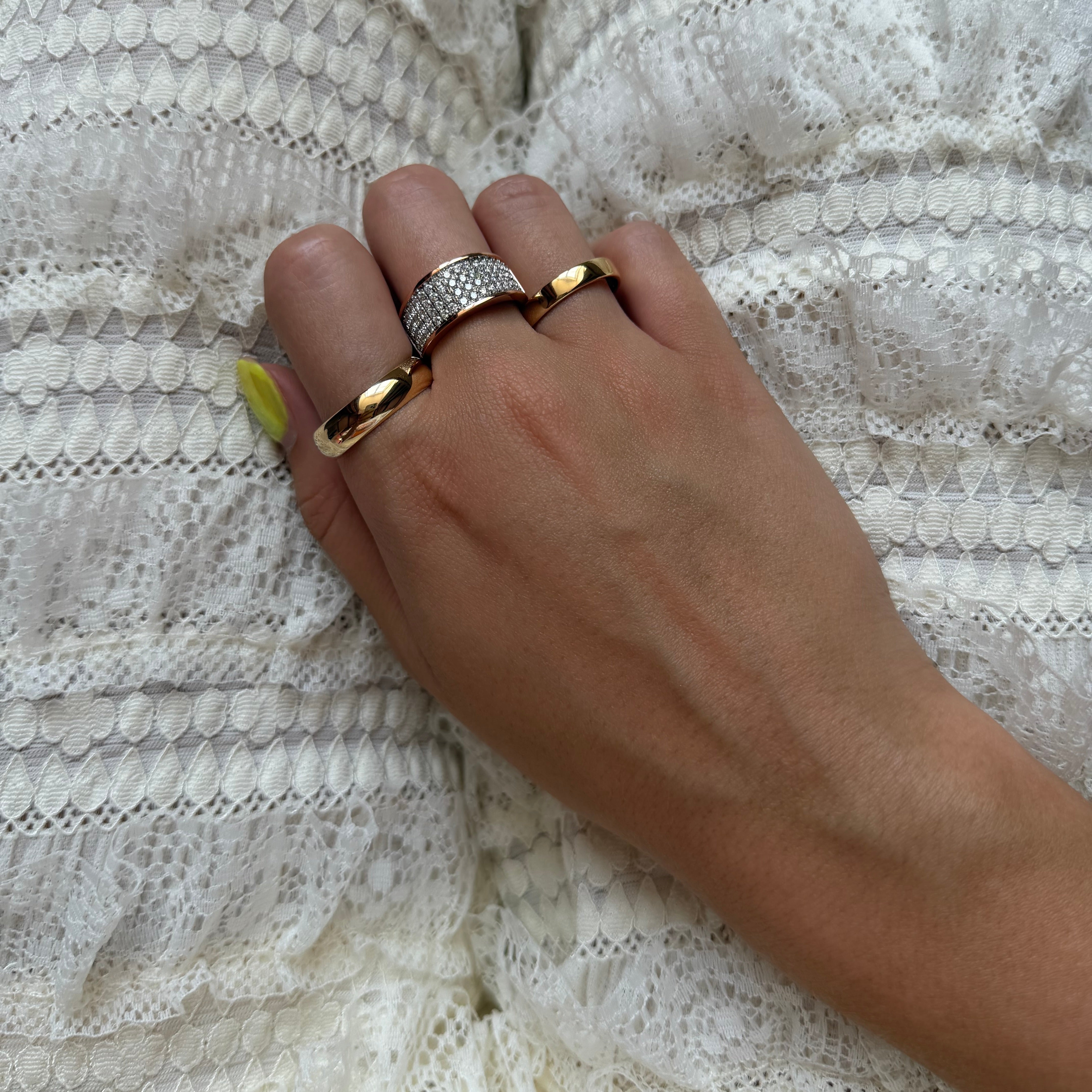 14 kt rose-gold vintage ring with diamond