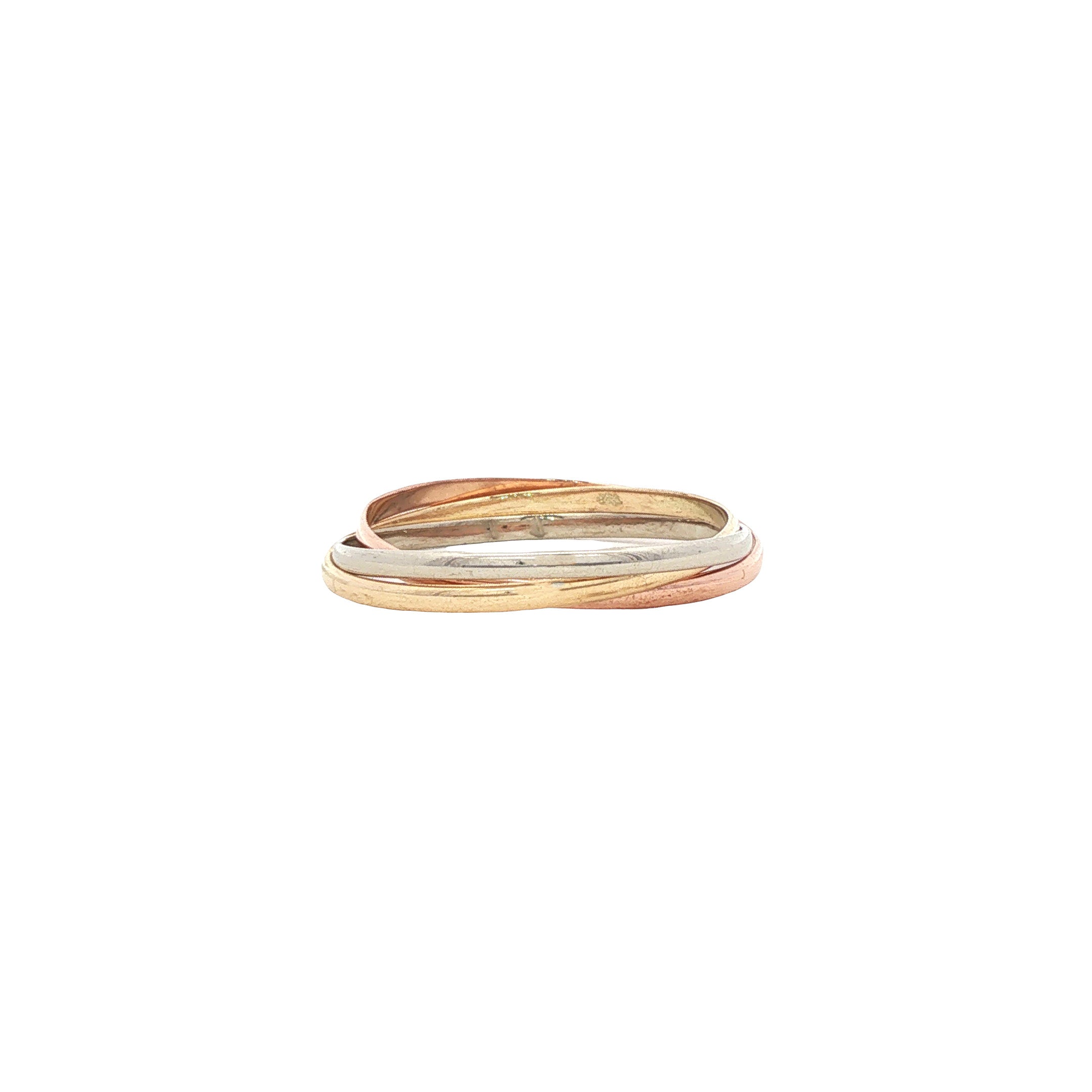 Tricolour vintage gold ring 14 kt