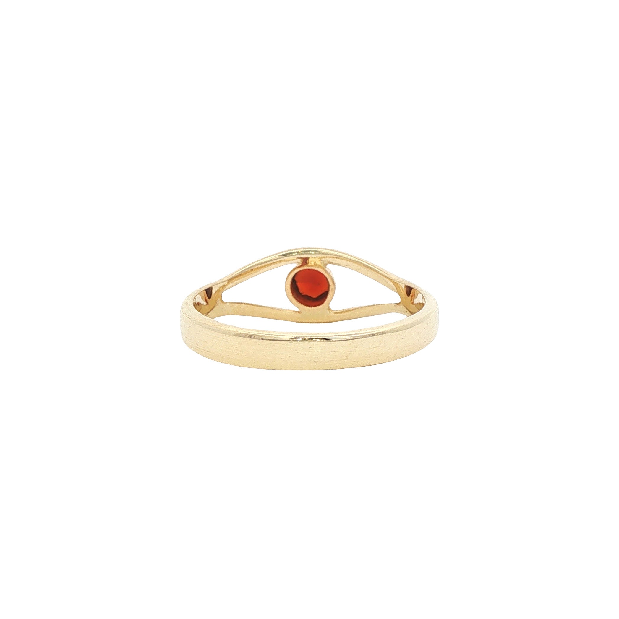 Gouden vintage ring met granaat 14 kt