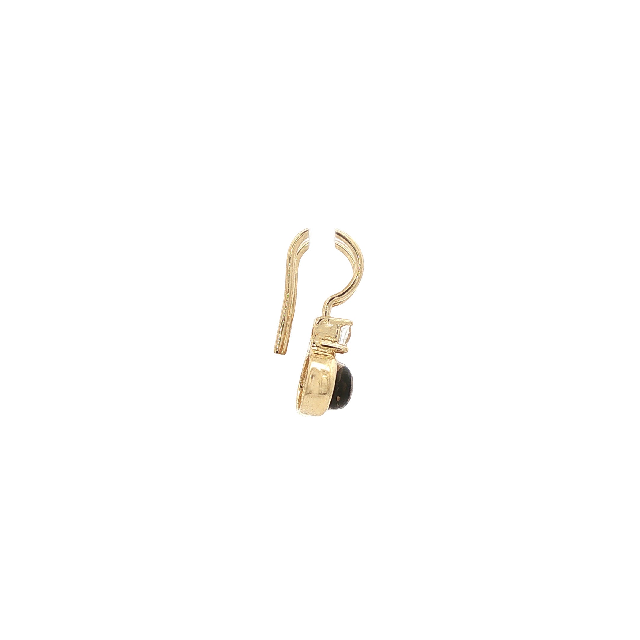 Gouden vintage oorhangers met rookkwarts en topaas 14 kt