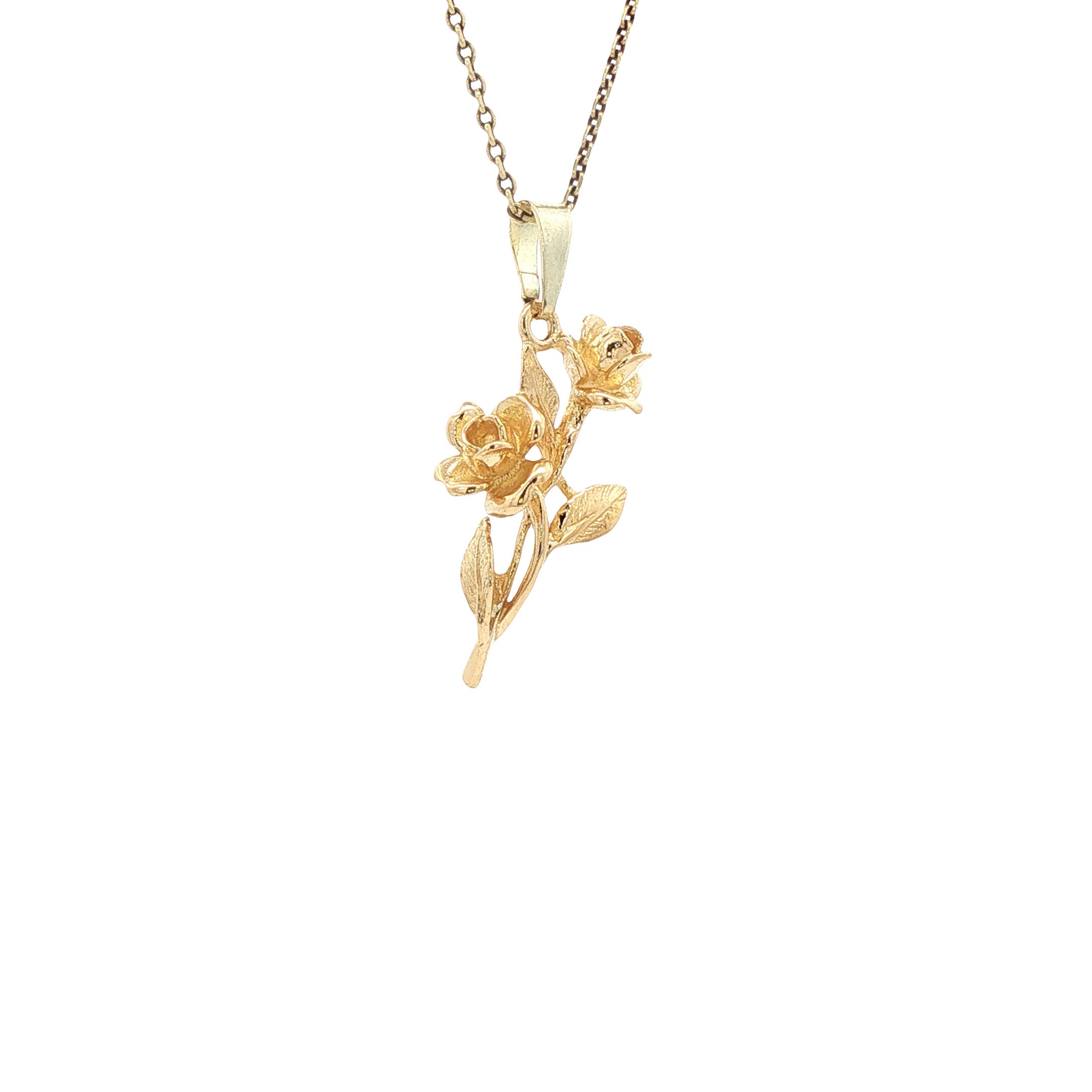 Vintage gold floral pendant 14 kt